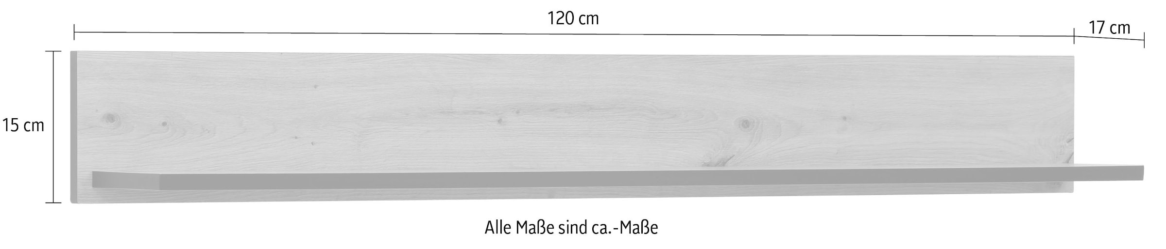 HELA Wandboard »Ariana«, Schwarz abgesetzte Kanten, 120 cm