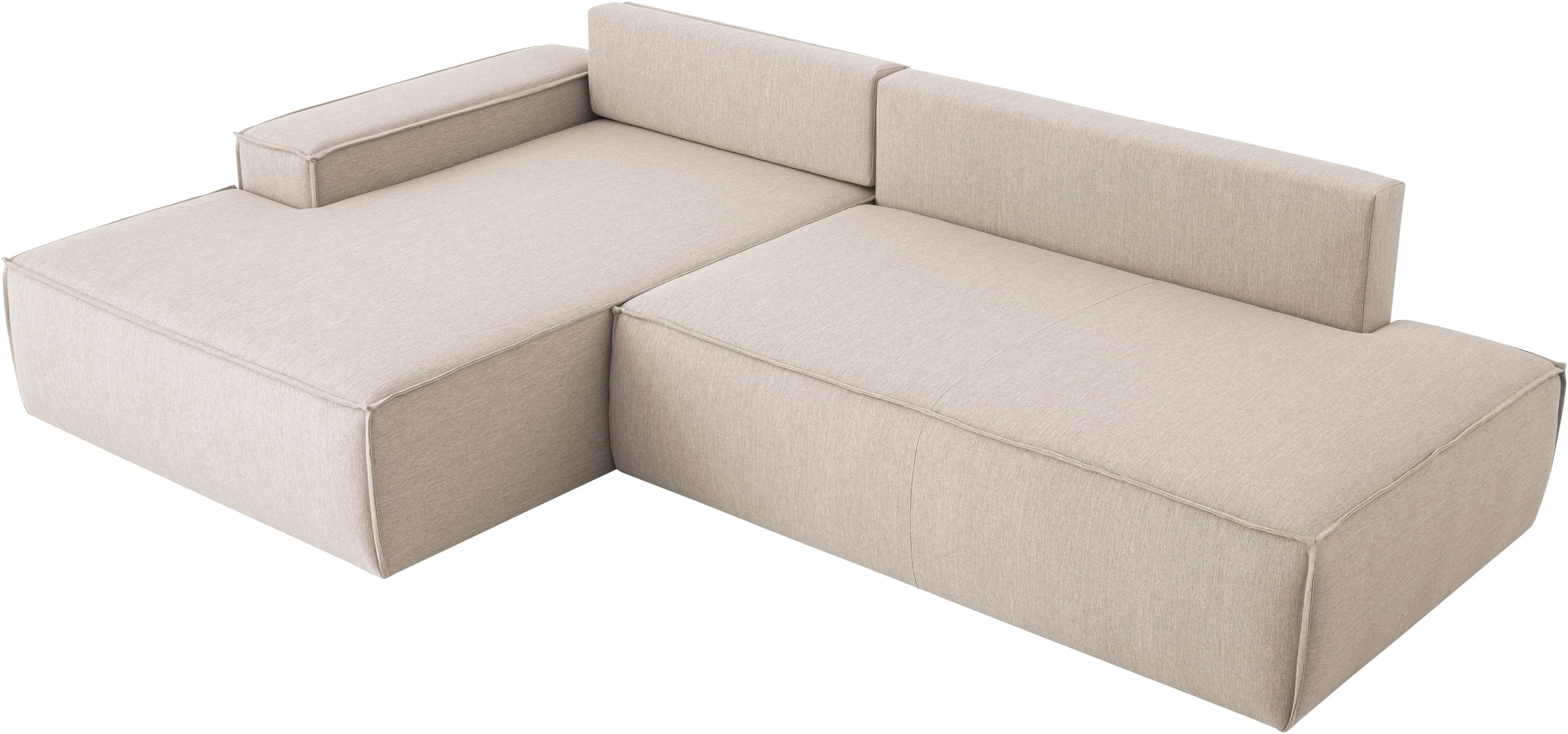 Home affaire Ecksofa »SHERWOOD, Schlafsofa in L-Form offen (275cm), Cord, Leinenoptik«, Schlaffunktion und Bettkasten, Kedernaht, hoher Sitz- & Liegekomfort