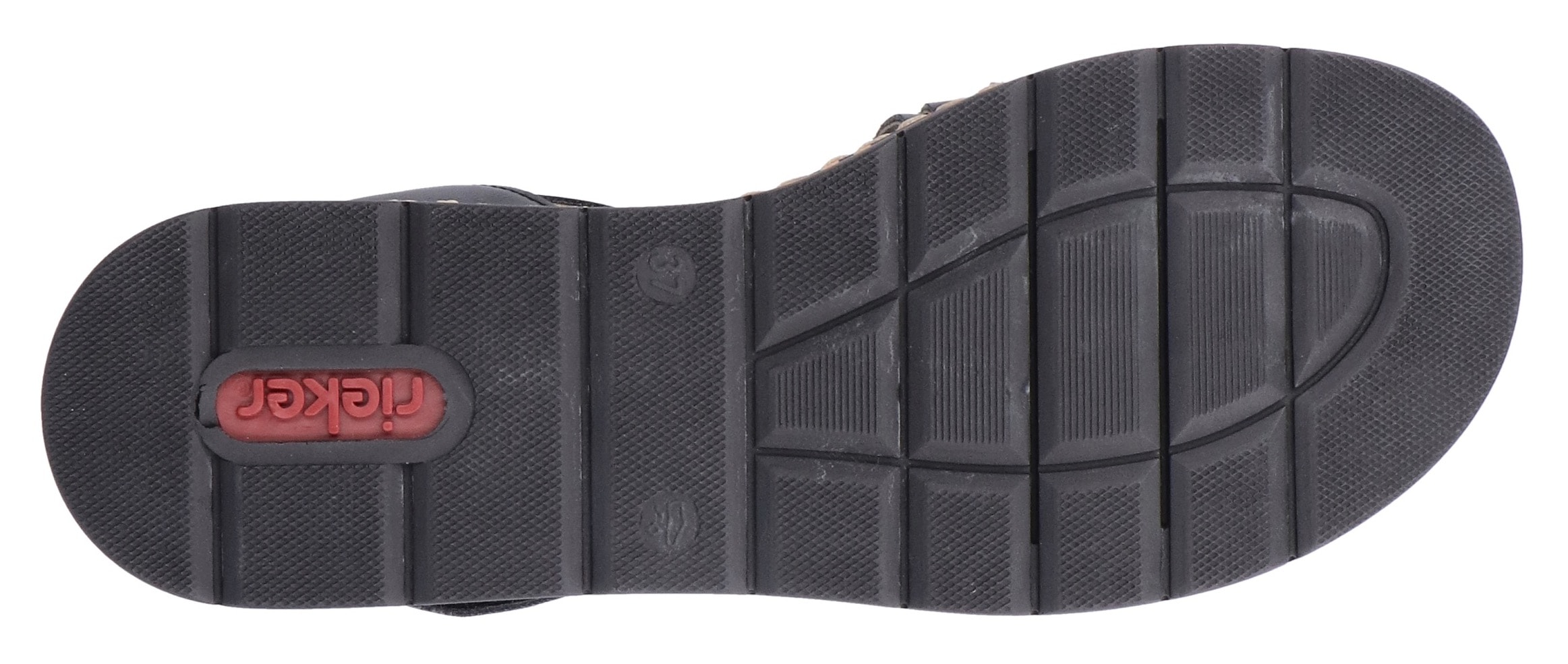 Rieker Keilsandalette  , Sommerschuh, Sandale, Keilabsatz, mit gemusterter Plateausohle