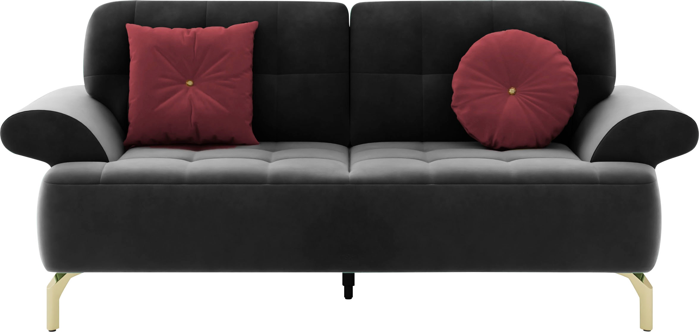 sit&more 2-Sitzer »Orient 1« inkl. 2 Zierkissen mit Strass-Stein, goldfarbene Metallfüße