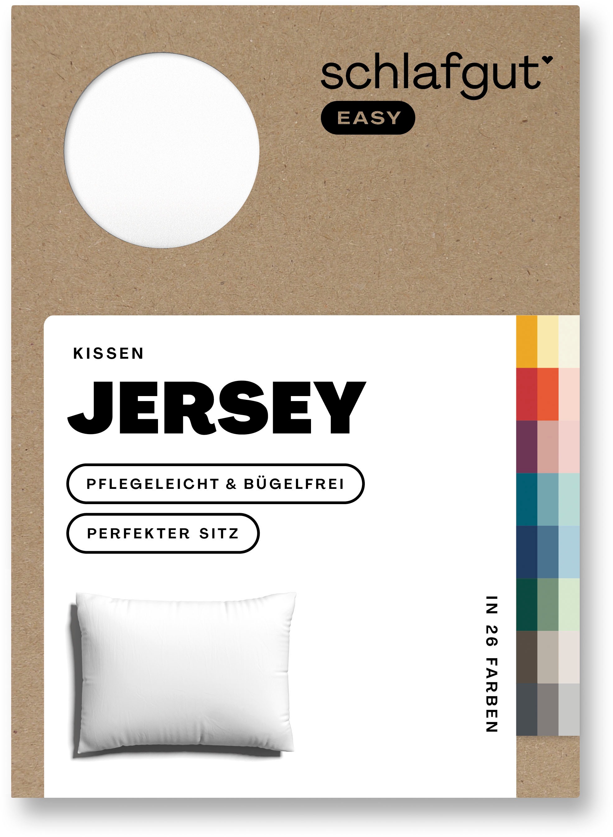 Schlafgut Kissenbezug »EASY Jersey«, (1 St.), Kissenhülle mit Reißverschluss, weich und saugfähig, Kissenbezug