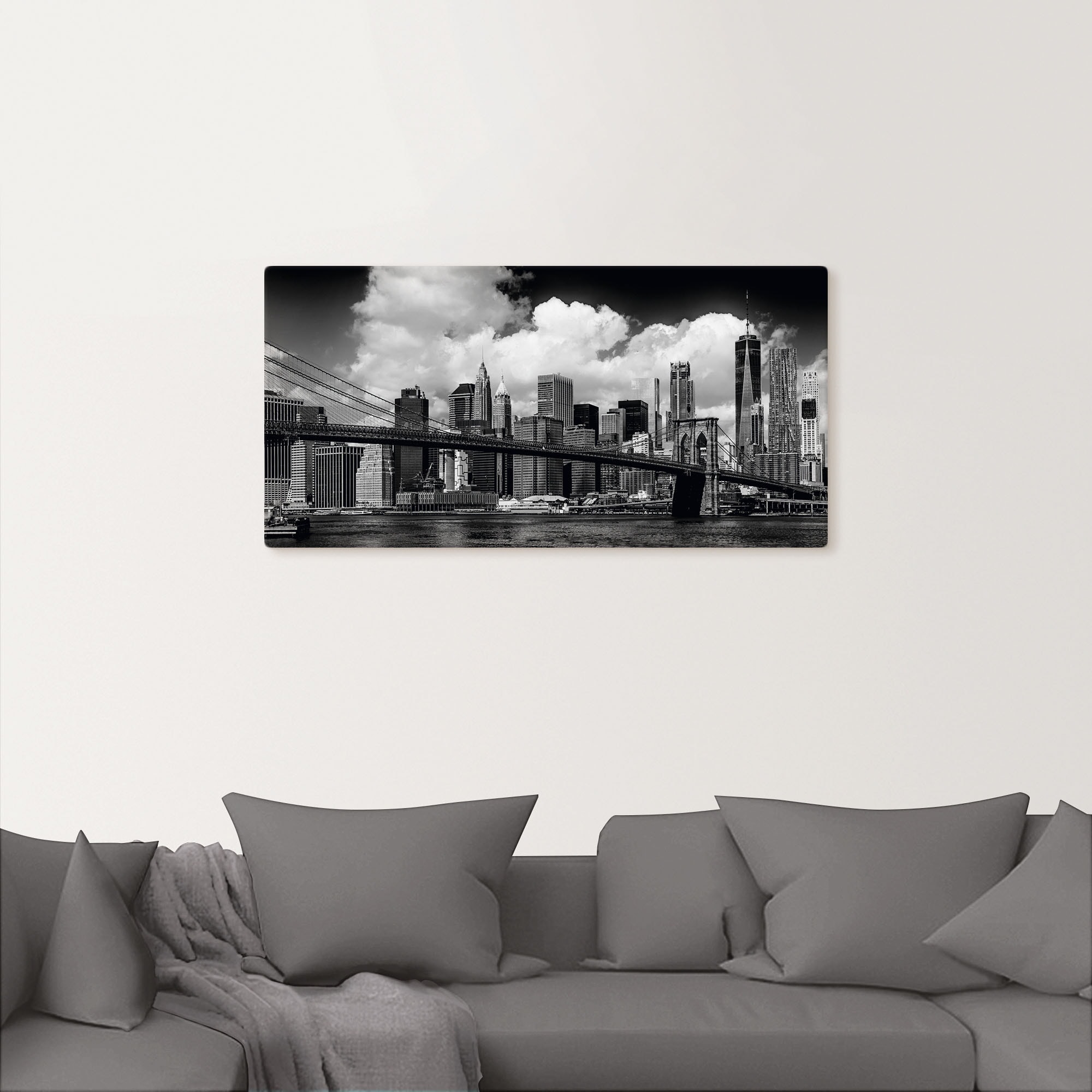 Artland Wandbild »Manhattan Skyline, Brooklyn Bridge«, New York, (1 St.), a günstig online kaufen