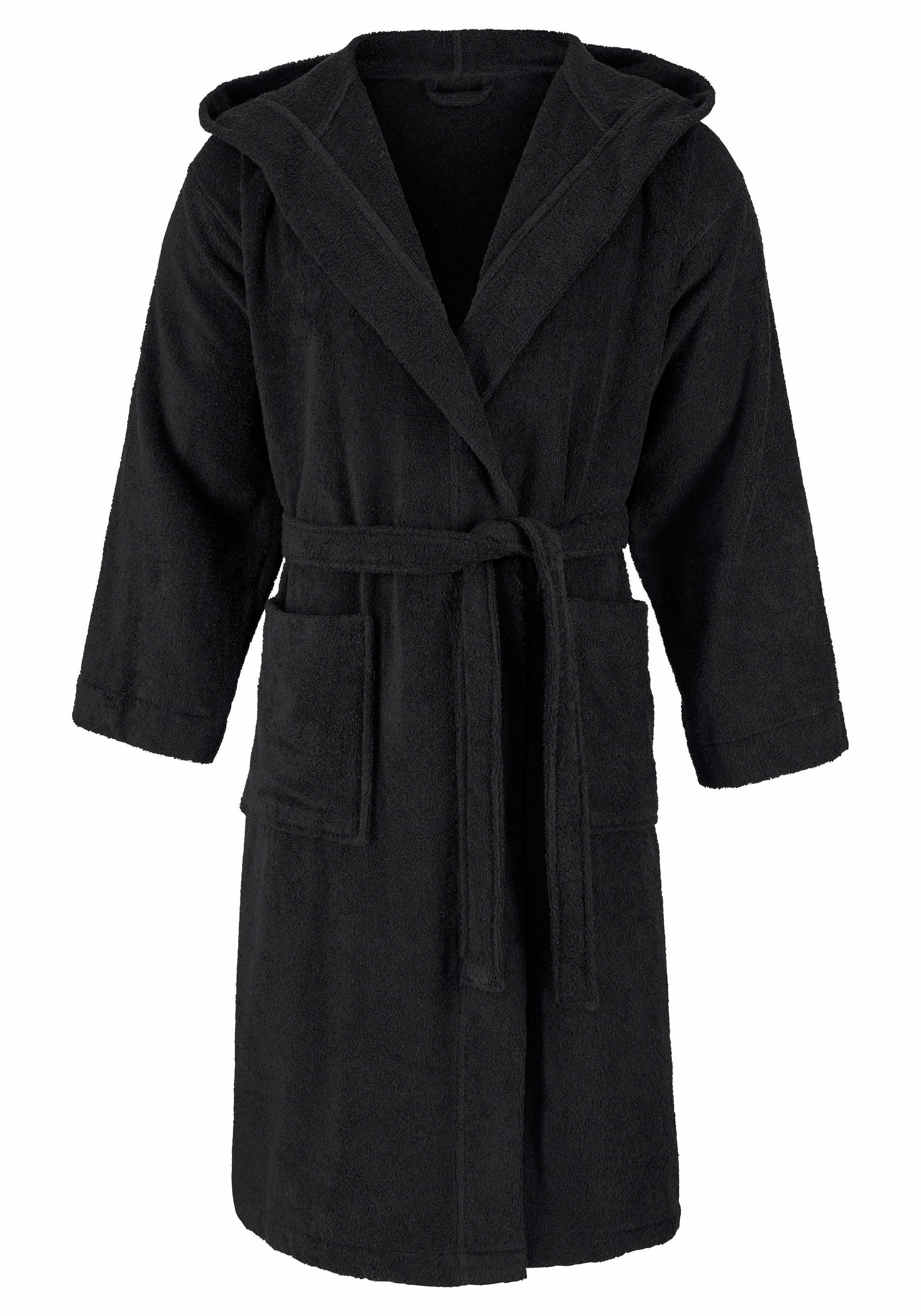 Bruno Banani Unisex-Bademantel »Robby, ideal für Sauna & Spa, Hotelbademantel, Morgenmantel«, (1 St.), Damen & Herren Bademäntel, Baumwolle, mit Taschen, Reise, Sauna, S-3XL