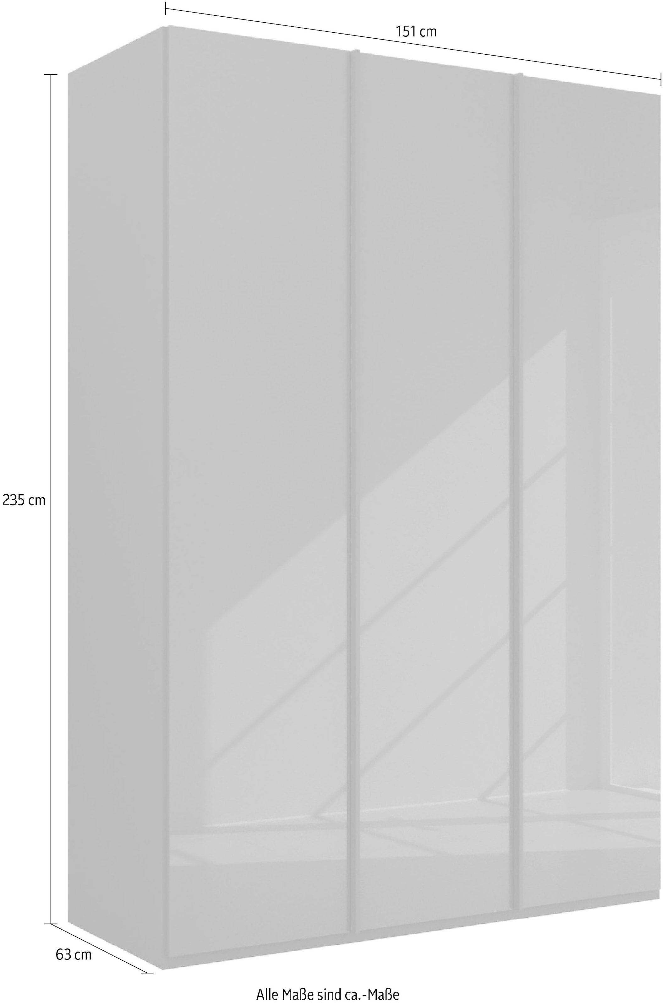 rauch Drehtürenschrank »Skat Meridian«, Glasfront, inkl. Innenspiegel und 4 Innenschubladen