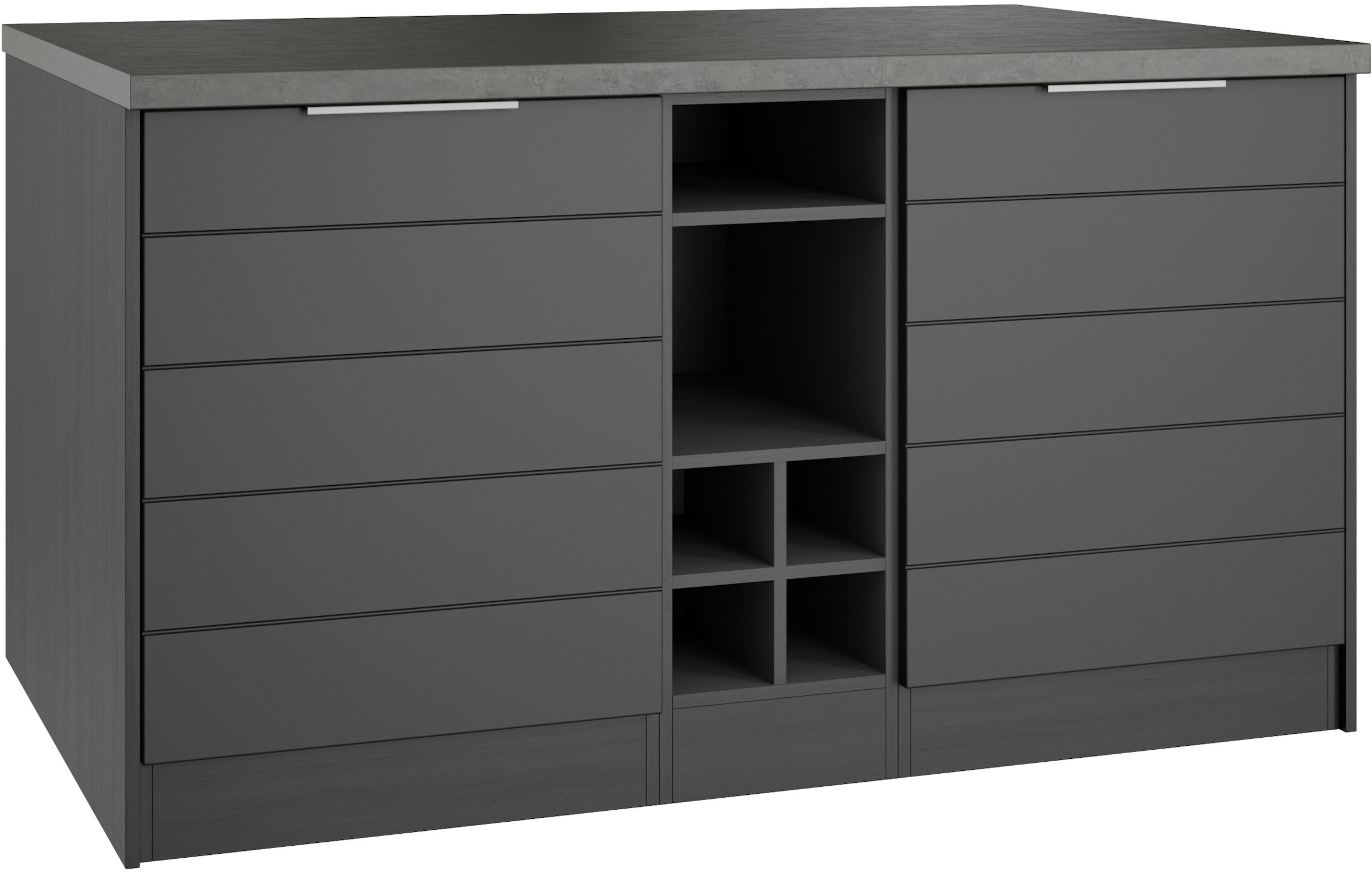 KOCHSTATION Kücheninsel "KS-Luhe, Breite 153 cm, mit Flaschenregal", MDF-Fr günstig online kaufen