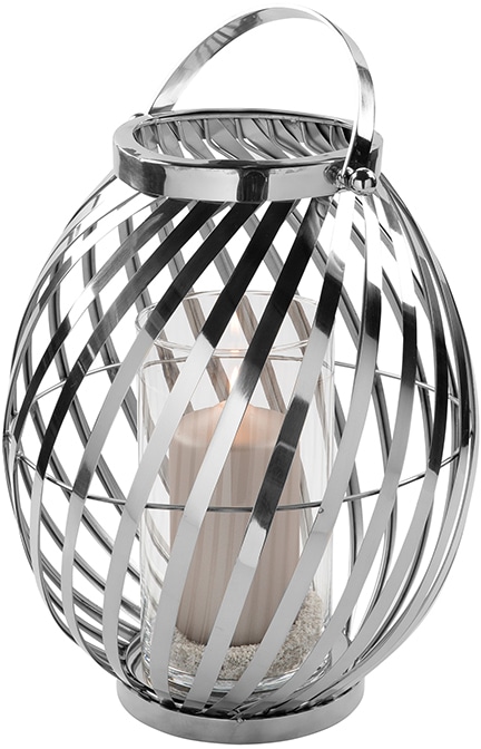 Fink Kerzenlaterne »BRAVA, Weihnachtsdeko«, (1 St.), Laterne aus Edelstahl und Glas