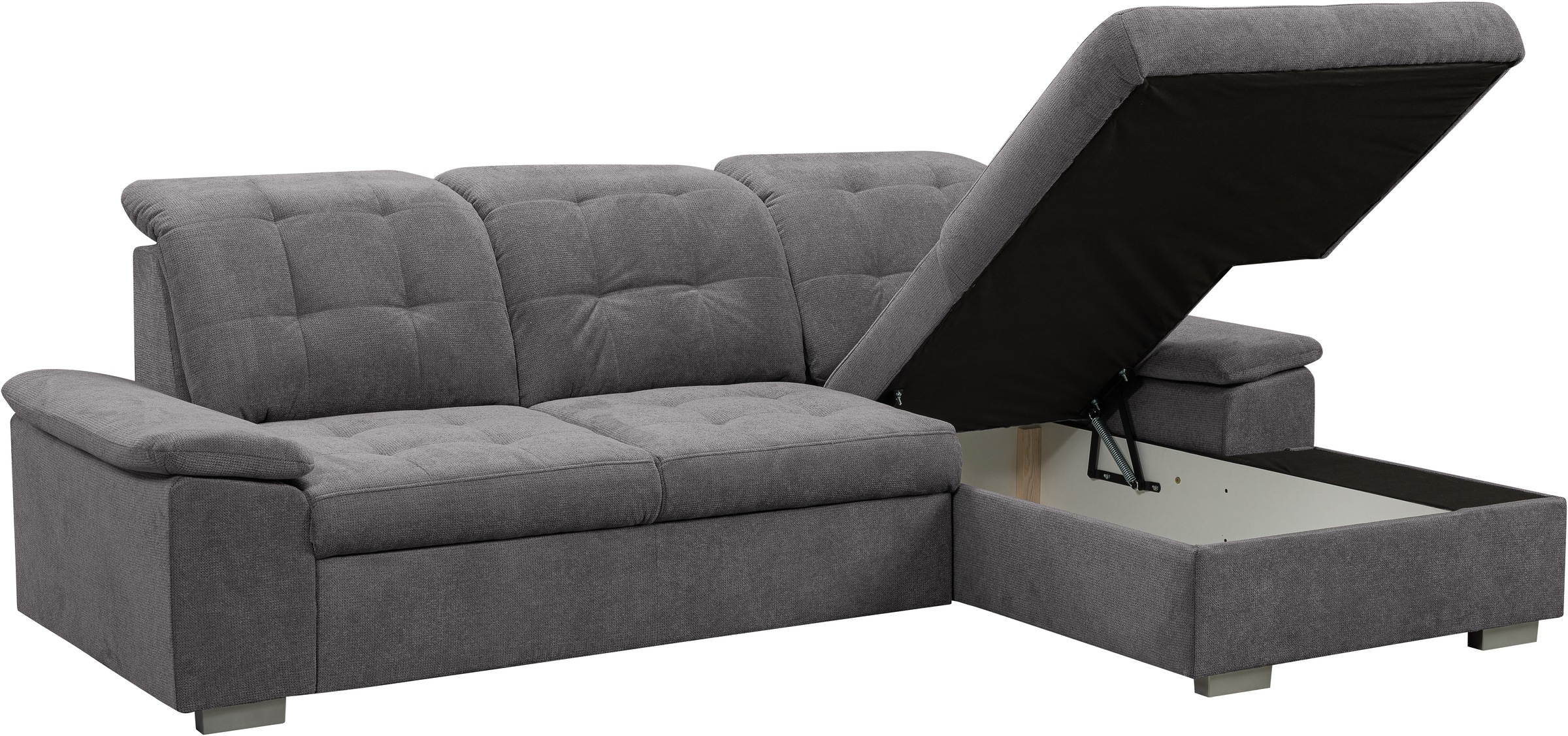 WERK2 Ecksofa Carmen, Sofa, Eckcouch mit Schlaffunktion, Bettkasten und Sitztiefenverstellung