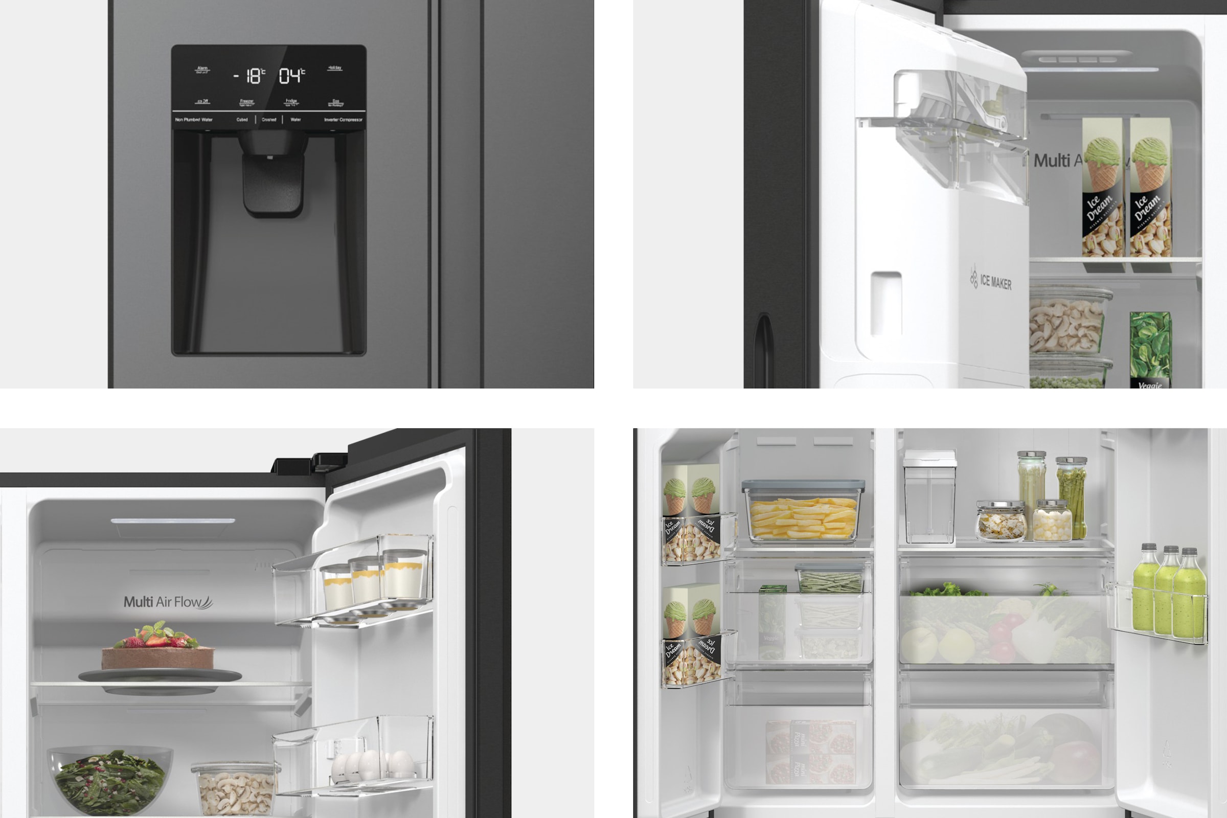 Hisense Side-by-Side »RSIM535AFE«, Wasser-/Eisspender, NoFrost, mit Wassertank, Made in Europe