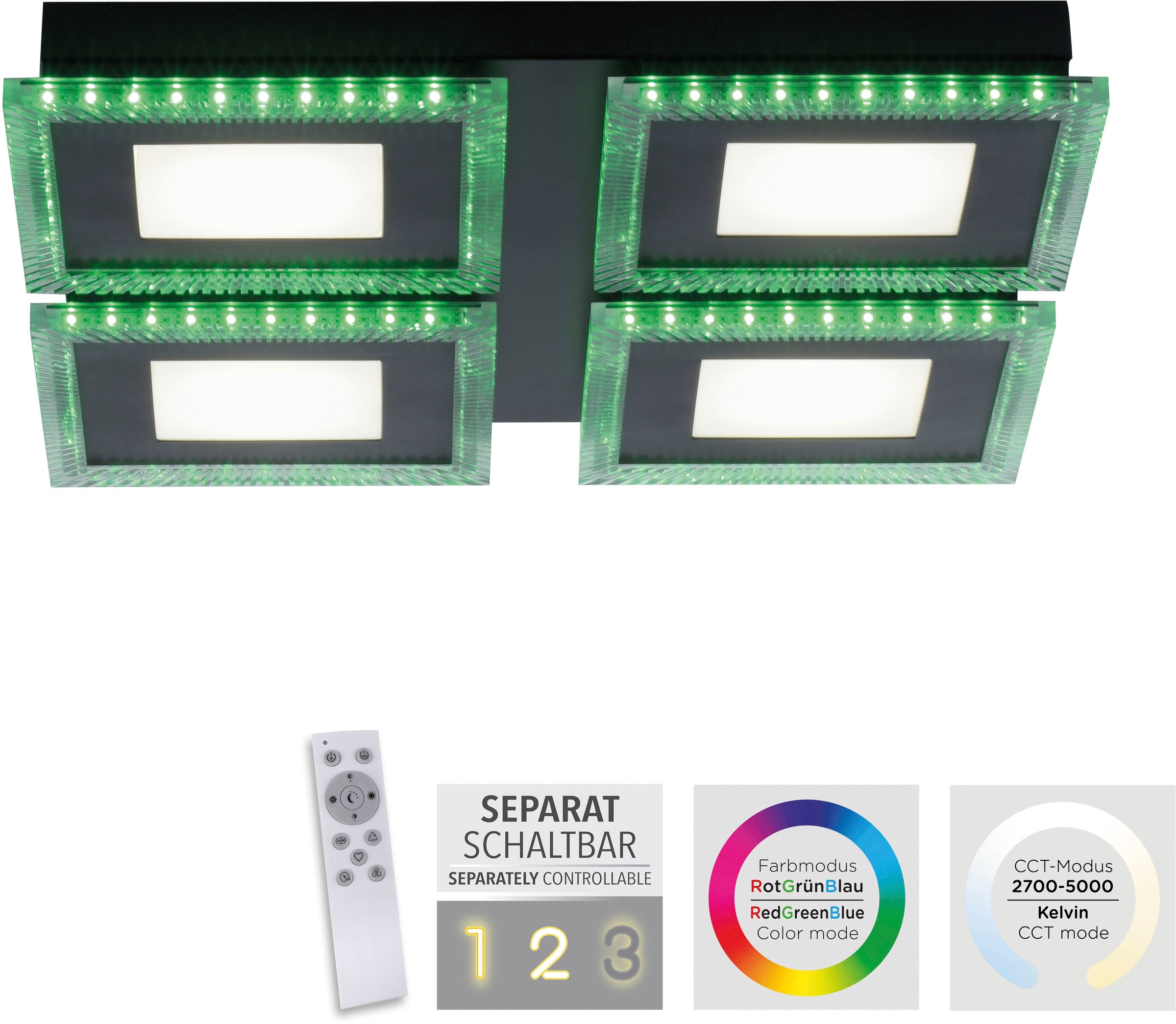 JUST LIGHT LED Deckenleuchte »ACRI« LED-Board 1 Stk. warmweiß - kaltweiß günstig online kaufen