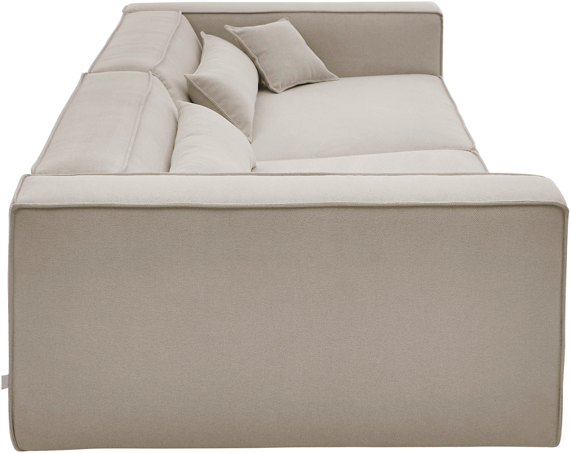 LeGer Home by Lena Gercke 3-Sitzer »PIARA, XXL Sofa mit Kedernaht, Big-Sofa in Cord oder Leinenoptik«, schwarze Füße, bequemer Sitzkomfort, extra tiefe Sitzfläche