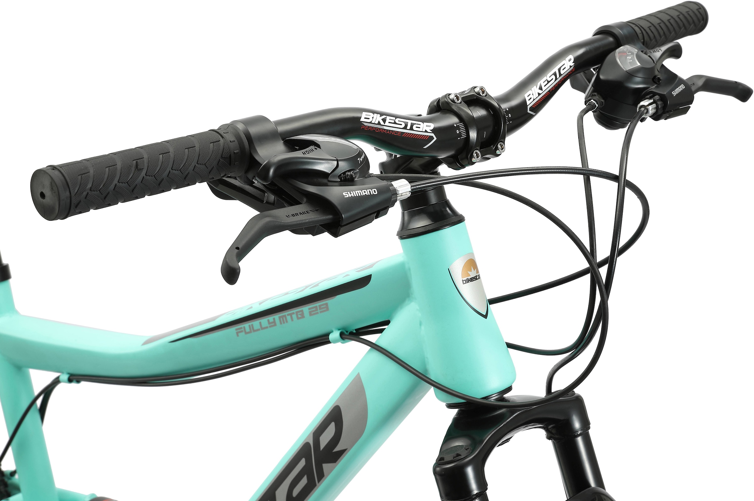 Bikestar Mountainbike, 21 Gang, Shimano, RD-TY300 Schaltwerk, Kettenschaltung, für Damen und Herren, Kettenschaltung