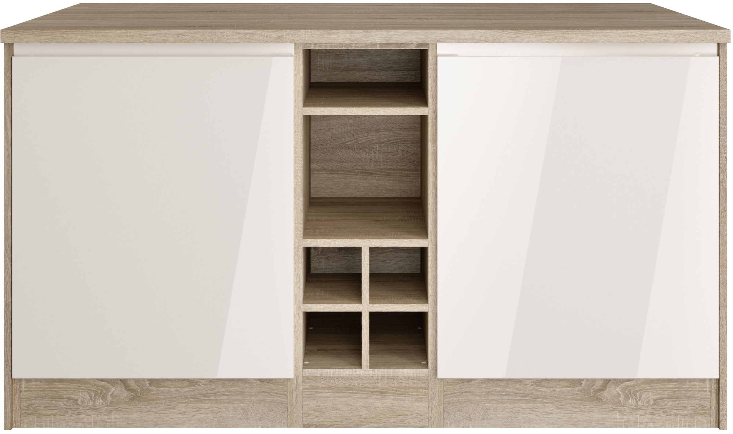 KOCHSTATION Kücheninsel »KS-Virginia« Breite 153 cm, MDF-Fronten, Flaschenr günstig online kaufen