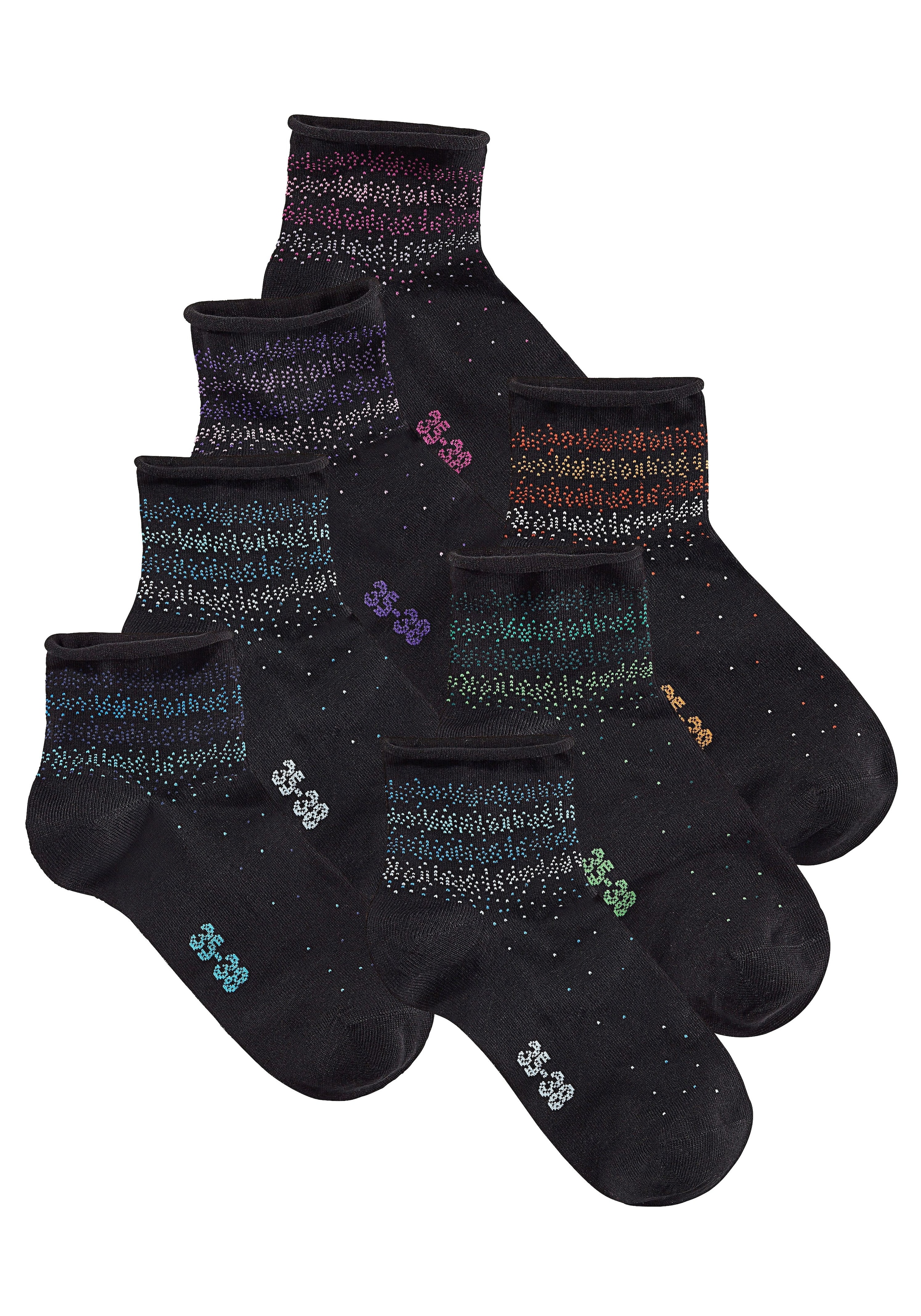 H.I.S Kurzsocken, (Packung, 7 Paar), mit Pünktchen Muster