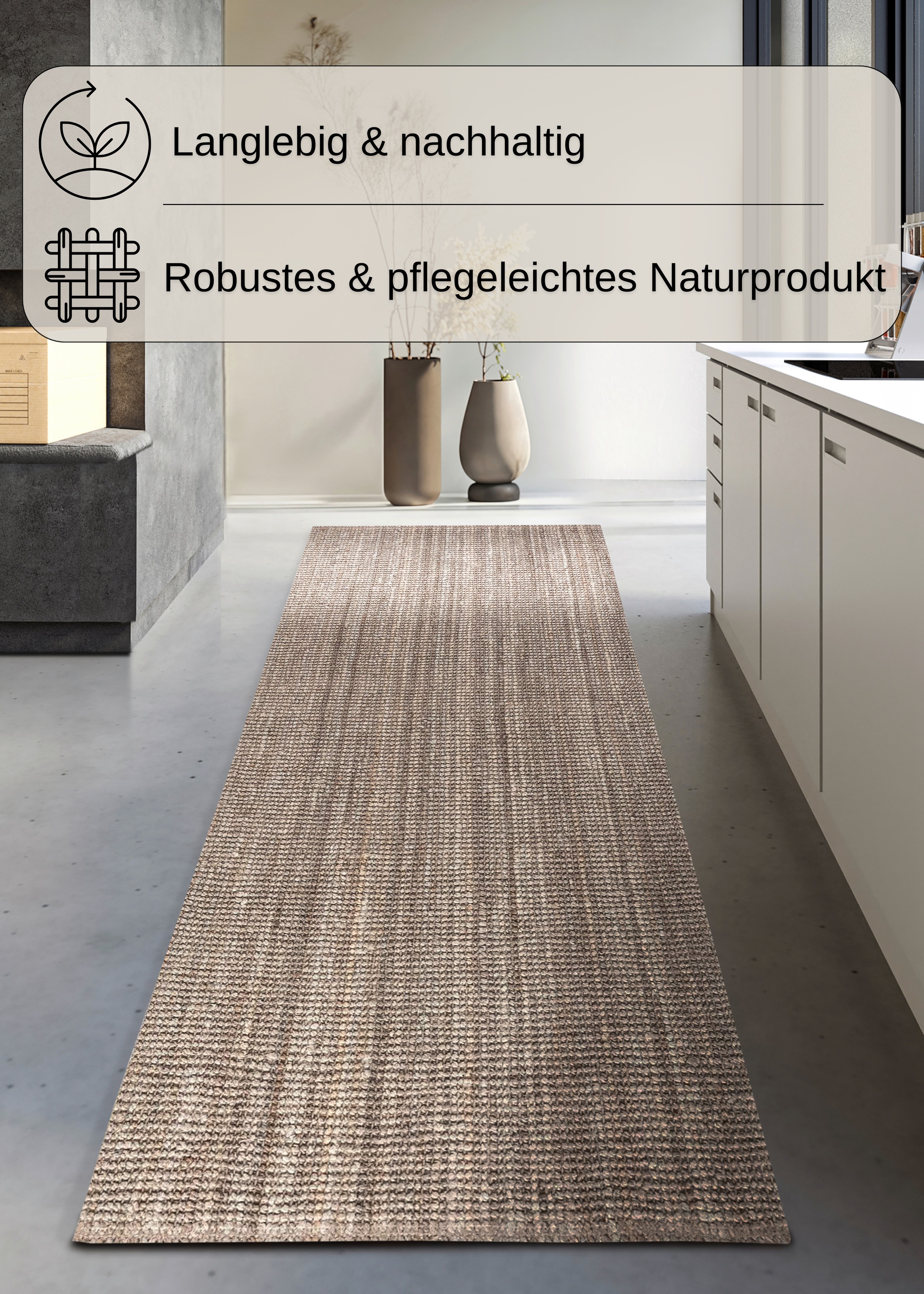 my home Teppich »Avot Juteteppich«, rechteckig, 10 mm Höhe, 100% Jutefaser, günstig online kaufen