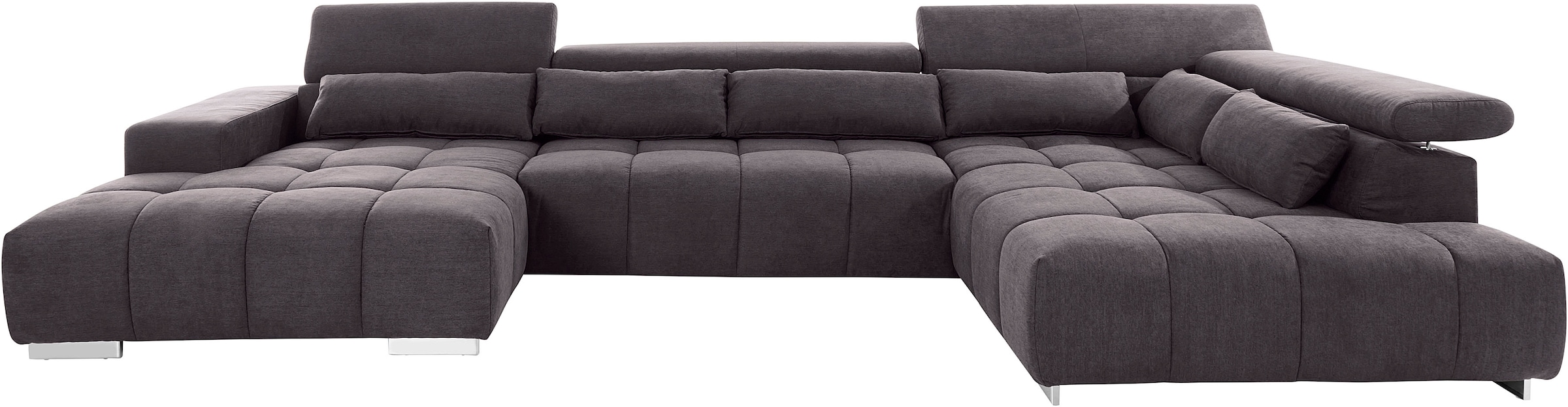 COTTA Wohnlandschaft »Orion U-Form«, mit Kopfteilverstellung & 6 Nierenkissen