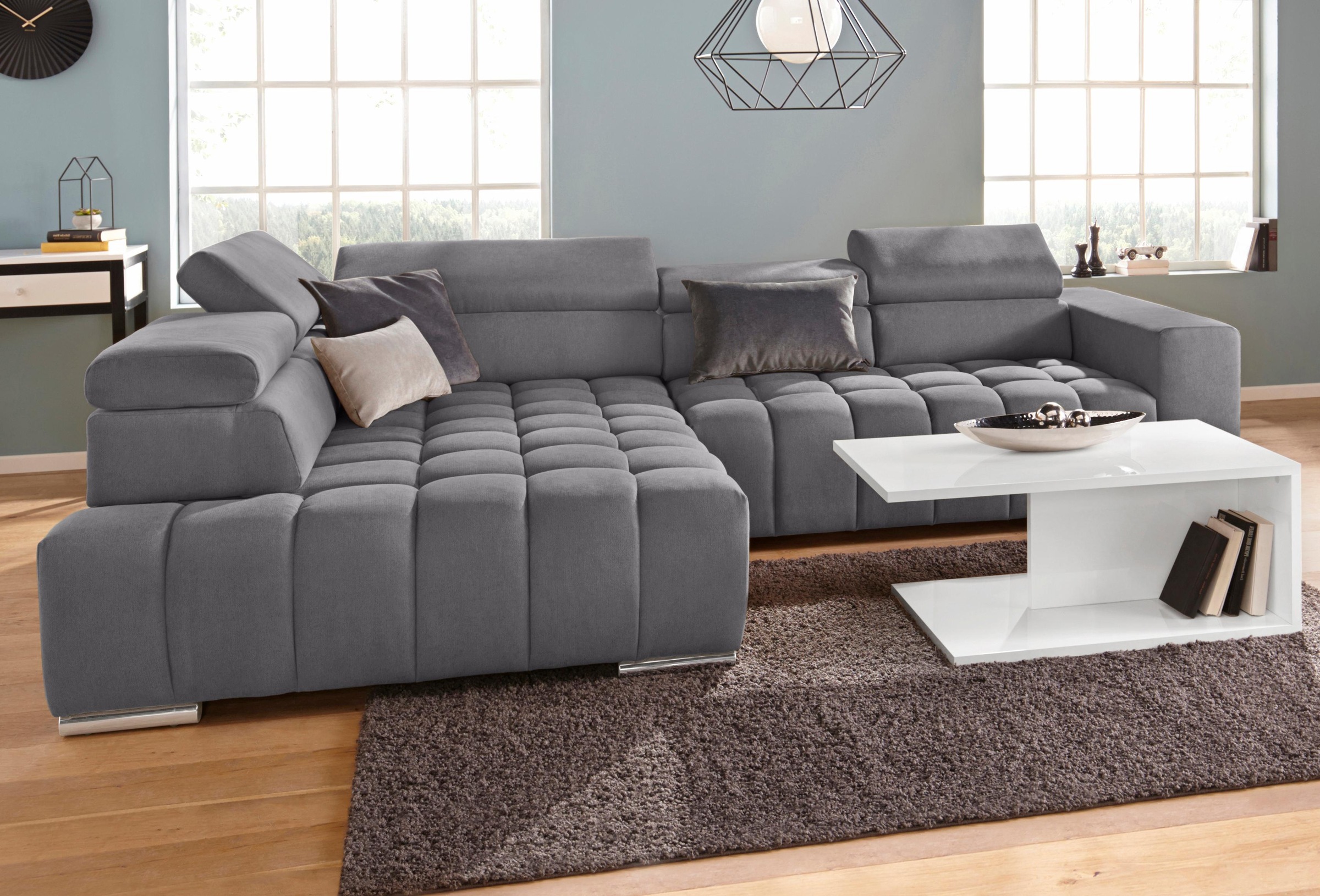 exxpo - sofa fashion Ecksofa »Elias, aktuelle Kreuzsteppung im Sitz, bequem günstig online kaufen