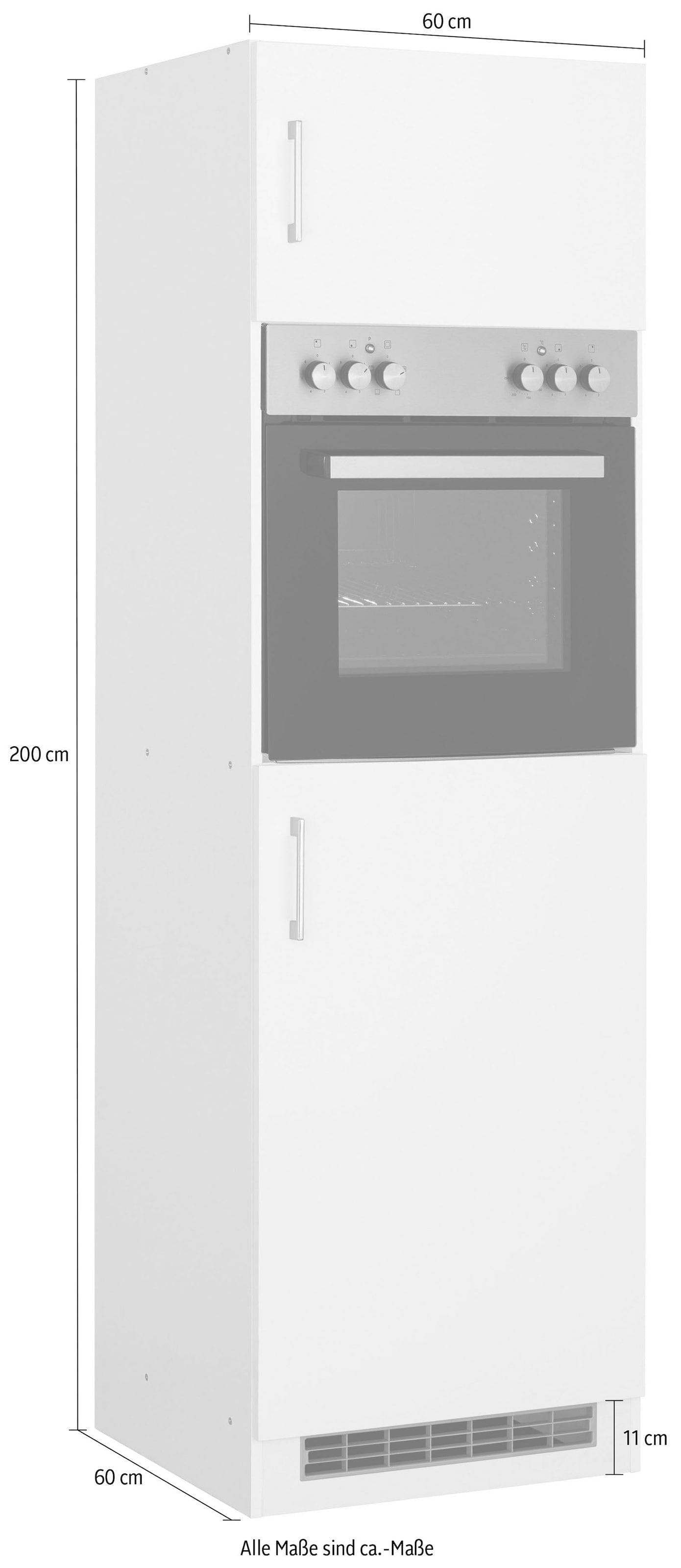 HELD MÖBEL Backofen/Kühlumbauschrank »Paris«, Breite 60 cm