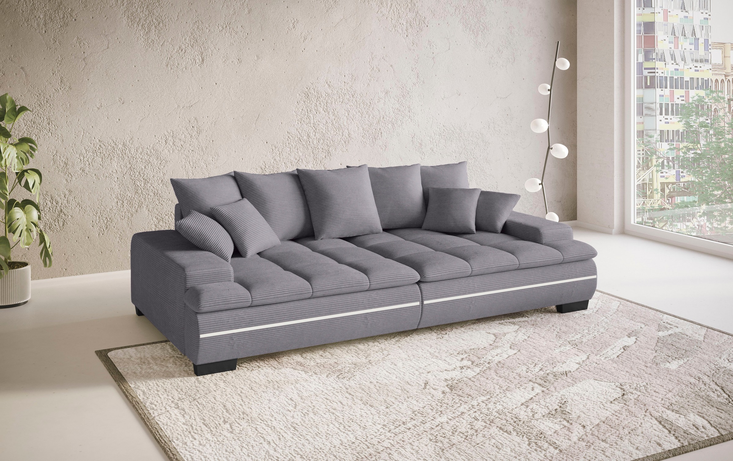 Mr. Couch Big-Sofa »Haiti II«, RGB-LED Beleuchtung, Kaltschaumpolsterung, bis 140 kg belastbar