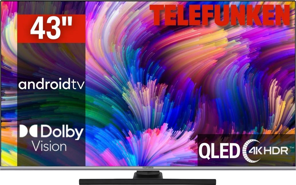 Telefunken QLED-Fernseher, 108 cm/43 Zoll, 4K Ultra HD, Android TV-Smart-TV