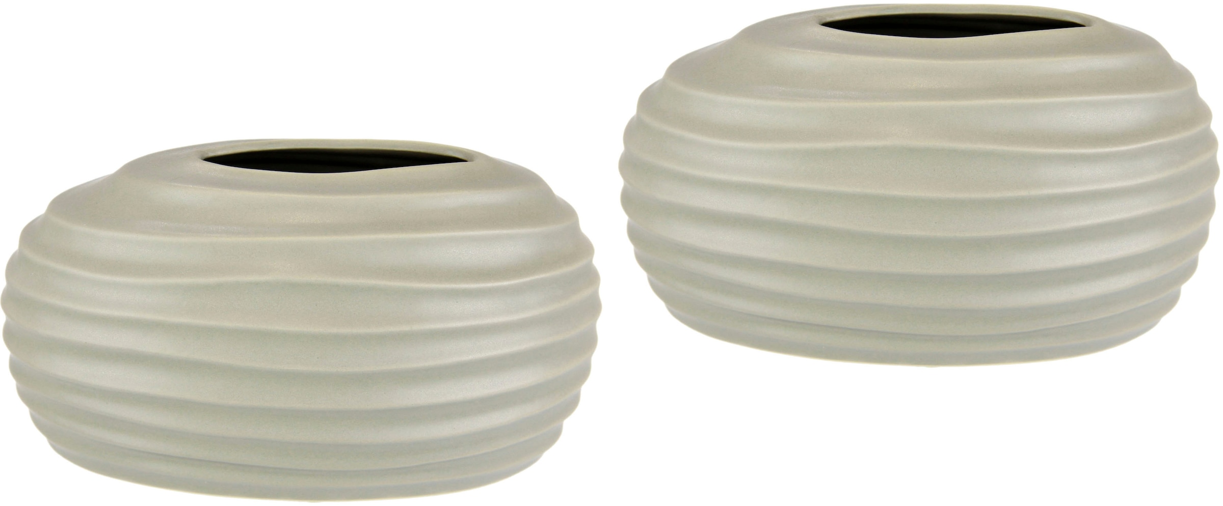 Tisch »Keramik-Vase«, Vase Keramik 2er Modern online Büro Weiß Küche Dekovase kaufen Kleine Set I.GE.A. Pampasgras