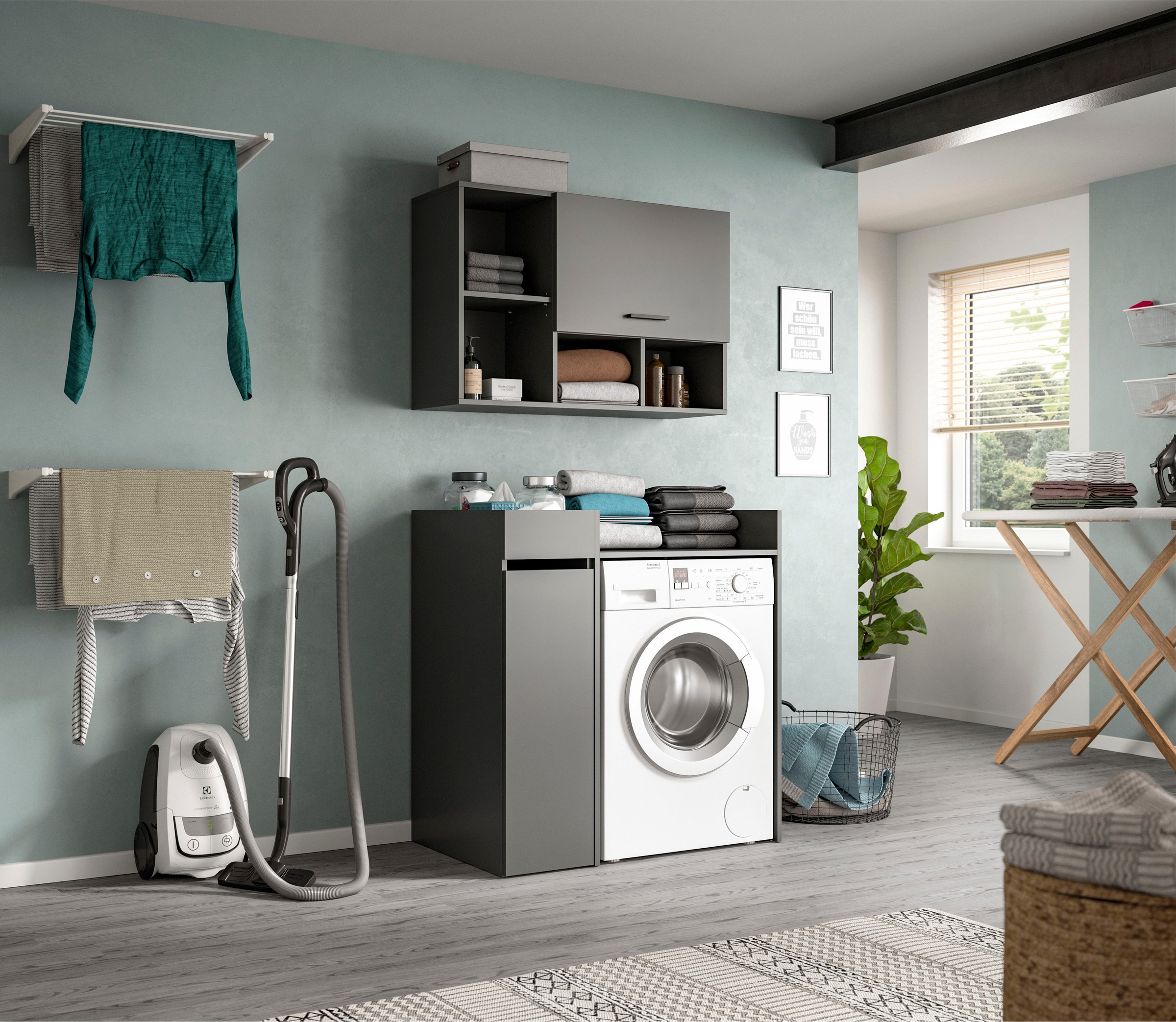 welltime Hängeschrank »FALAS, TOPSELLER! Breite 95cm, 1 Klappe, 5 Fächer«, (1 St., in verschiedenen Farben erhältlich), Schrank, Wandschrank, Badschrank, Wäscheschrank