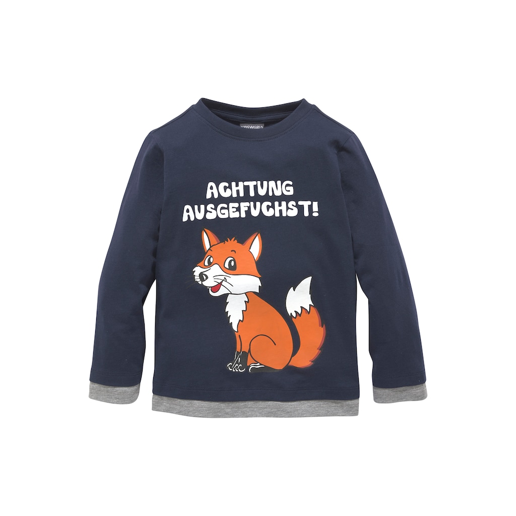 KIDSWORLD Langarmshirt »ACHTUNG AUSGEFUCHST«, Spruch