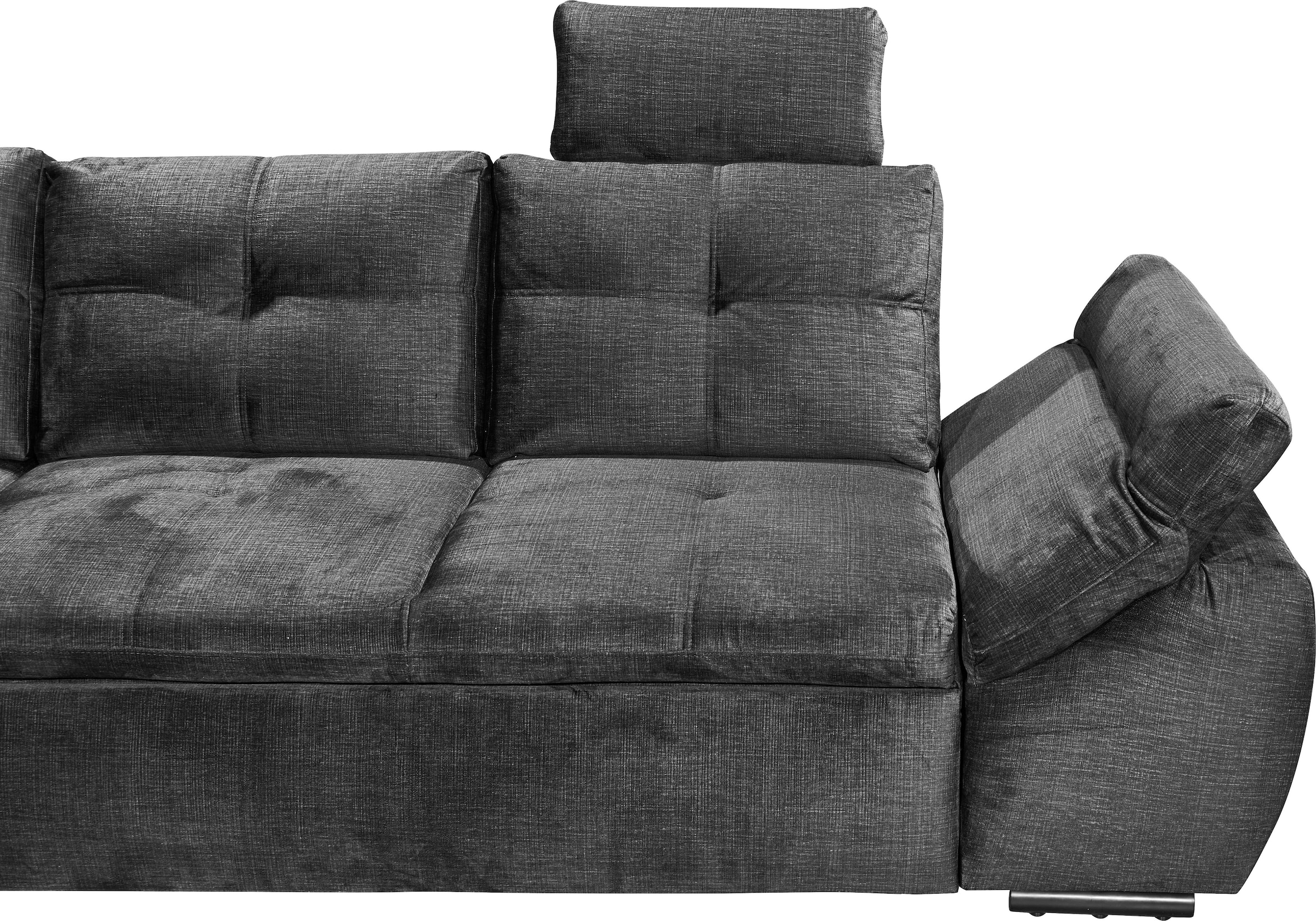 ED EXCITING DESIGN Ecksofa »Alija L-Form« mit Bettfunktion, Bettkasten, Armteilverstellung & Kopfstützen