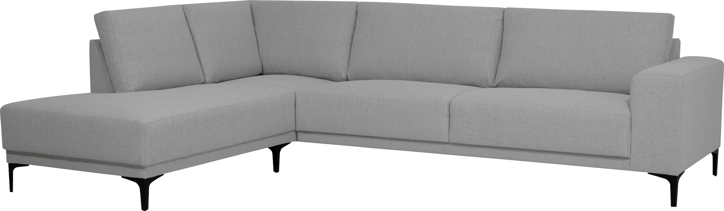 Places of Style Ecksofa »Xander, L-Form,«, Breite 289 cm, Webstoff, Soft-Touch Chenille, schwarze Metallfüßen