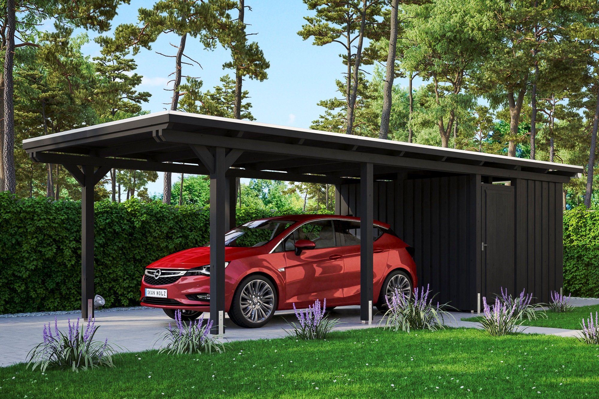 Skanholz Einzelcarport »Emsland«, Holz, 291 cm, Anthrazit