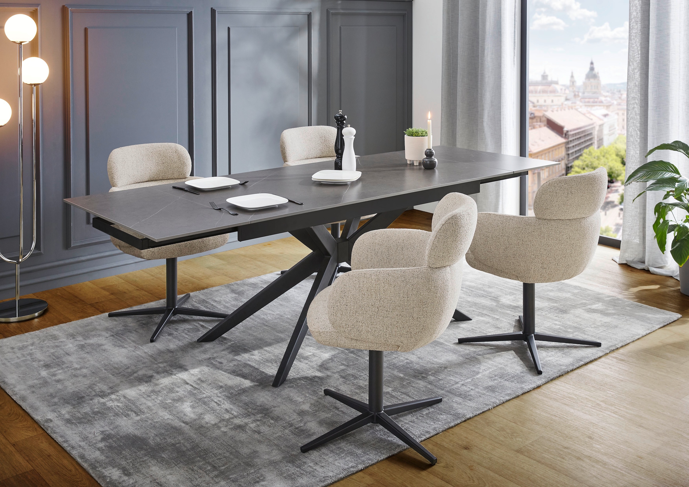 Jockenhöfer Gruppe Esszimmerstuhl »Bunny« () 1 Stk.4-Fuss Stuhl, inklusive Drehfunktion (360°), Webstoff, Sesseloptik