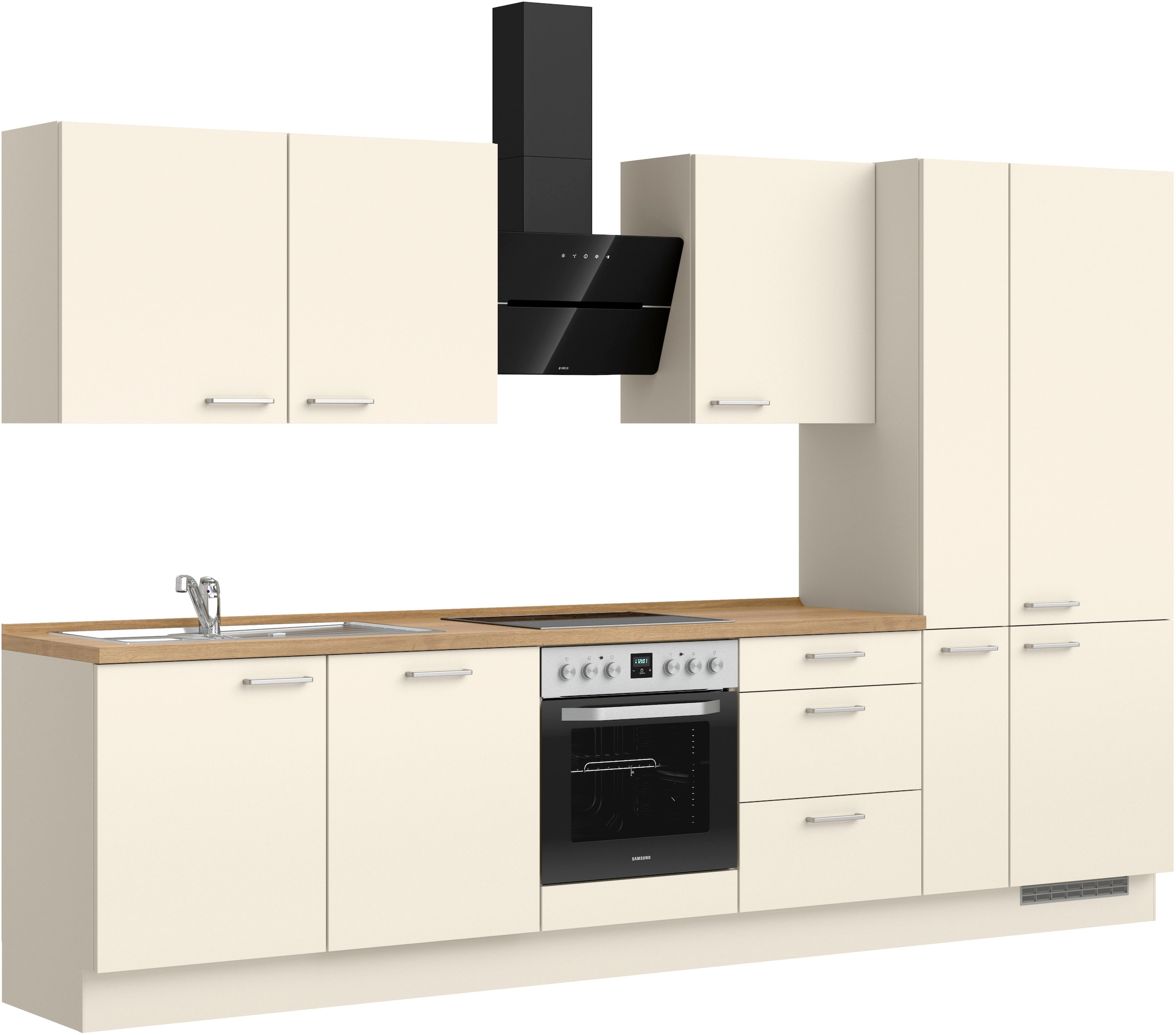 nobilia® Küchenzeile »"Touch II"«, vormontiert, Ausrichtung wählbar, Breite 330 cm, wahlw. mit E-Geräten