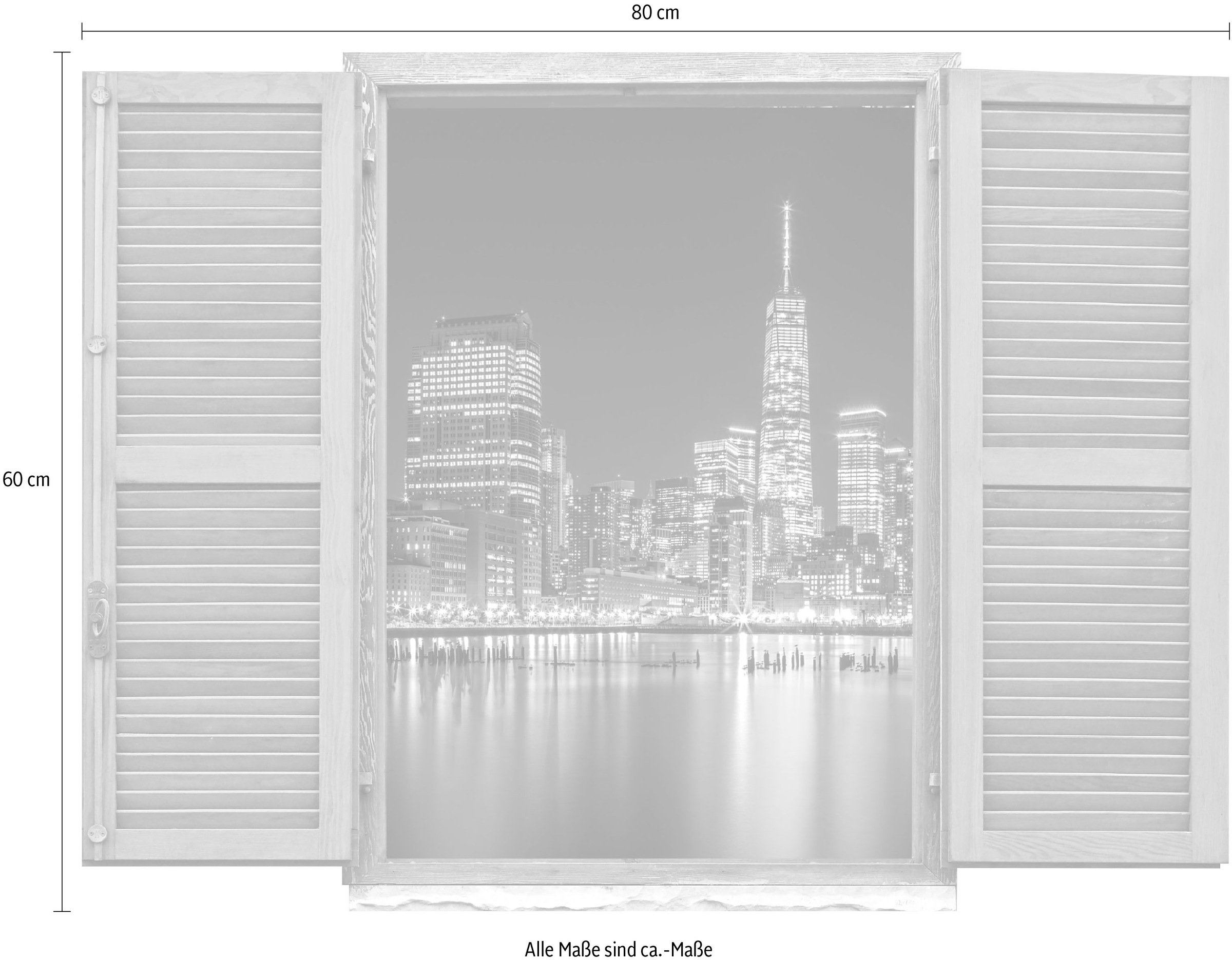 queence Wandtattoo »Großstadt«, (1 St.), Wandsticker, Wandbild, selbstklebend, 3D, Fenster