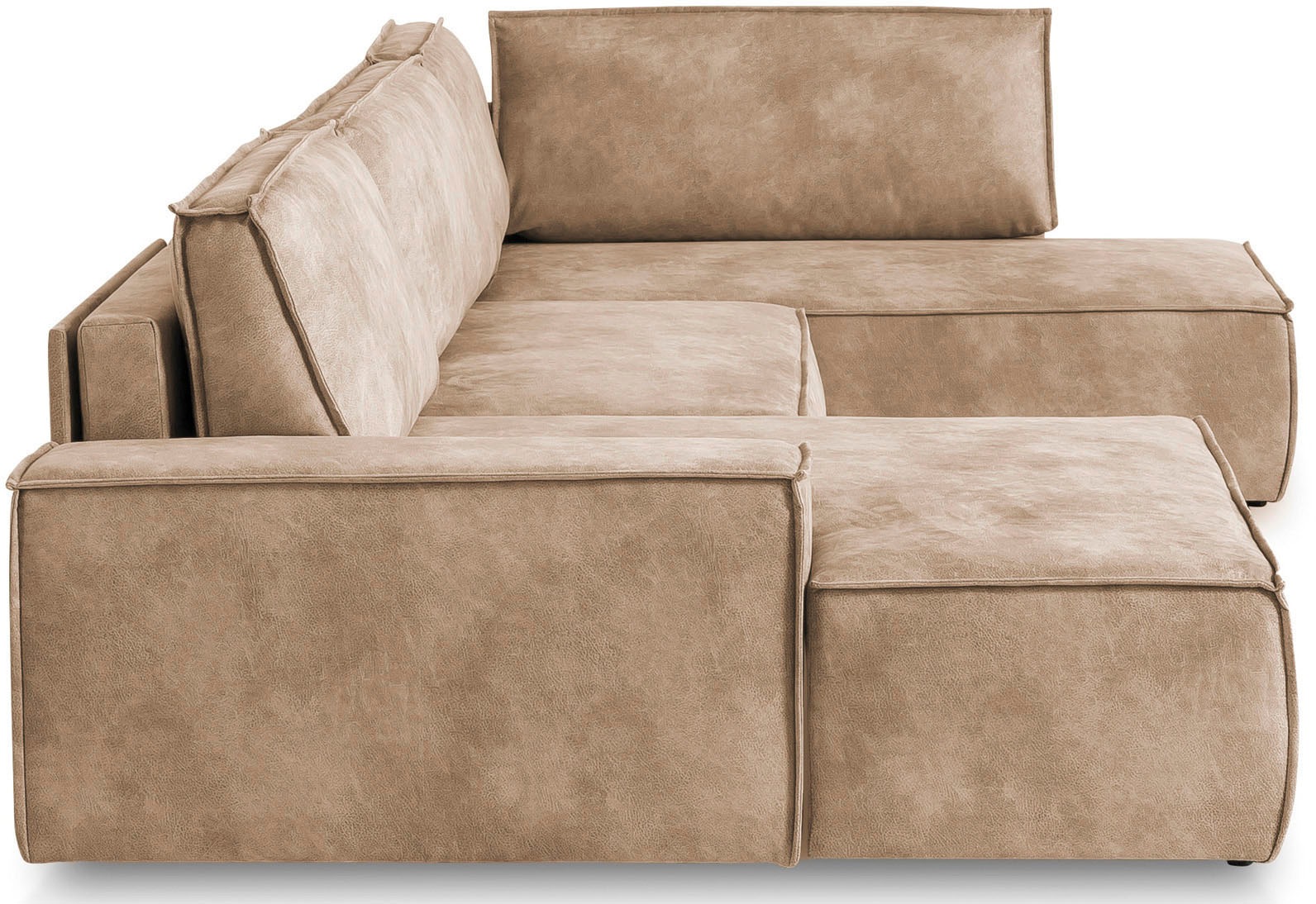 Home affaire Wohnlandschaft »SHERWOOD 329 cm, U-Form, Schlafsofa,«, Schlaffunktion m. Bettkasten (194x139 cm), Cord, Vintage, Samtvelours
