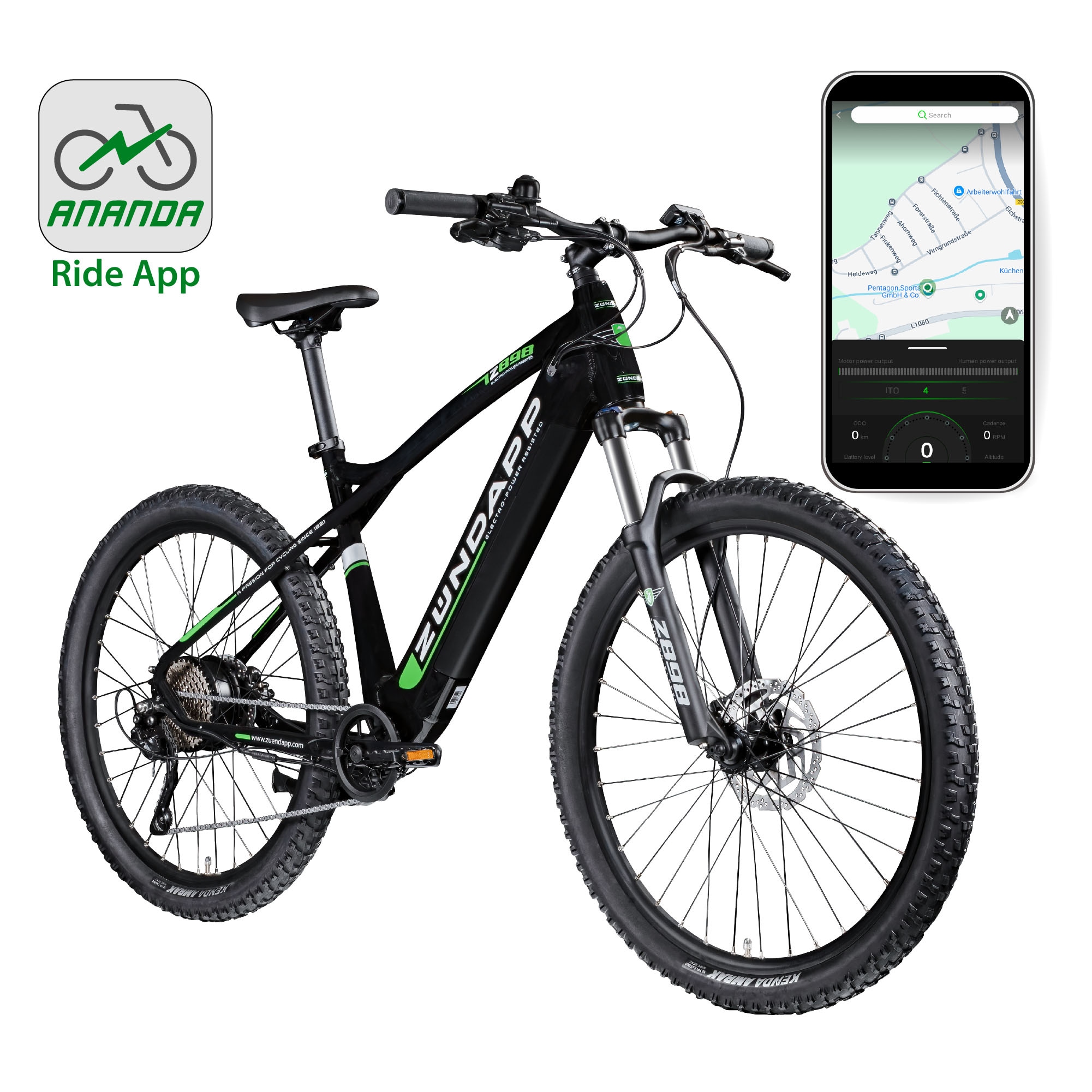 Zündapp E-Bike »Z898«, 10 Gang, Heckmotor 250 W, Pedelec, Elektrofahrrad für Damen u. Herren, MTB