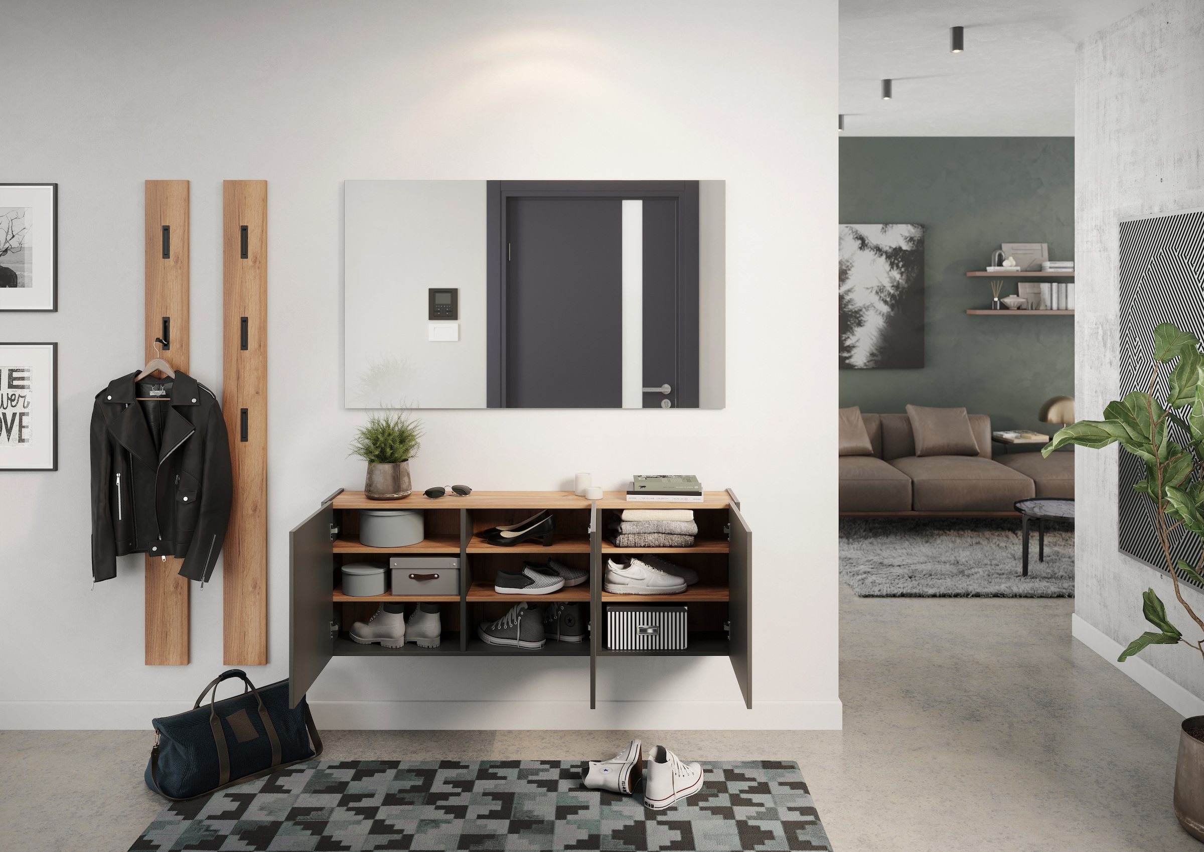 GERMANIA Mehrzweckschrank »GW-Libbiano«, (1 St.), ideal für schmale Flure, Breite 138 cm, in 2 verschiedenen Höhen