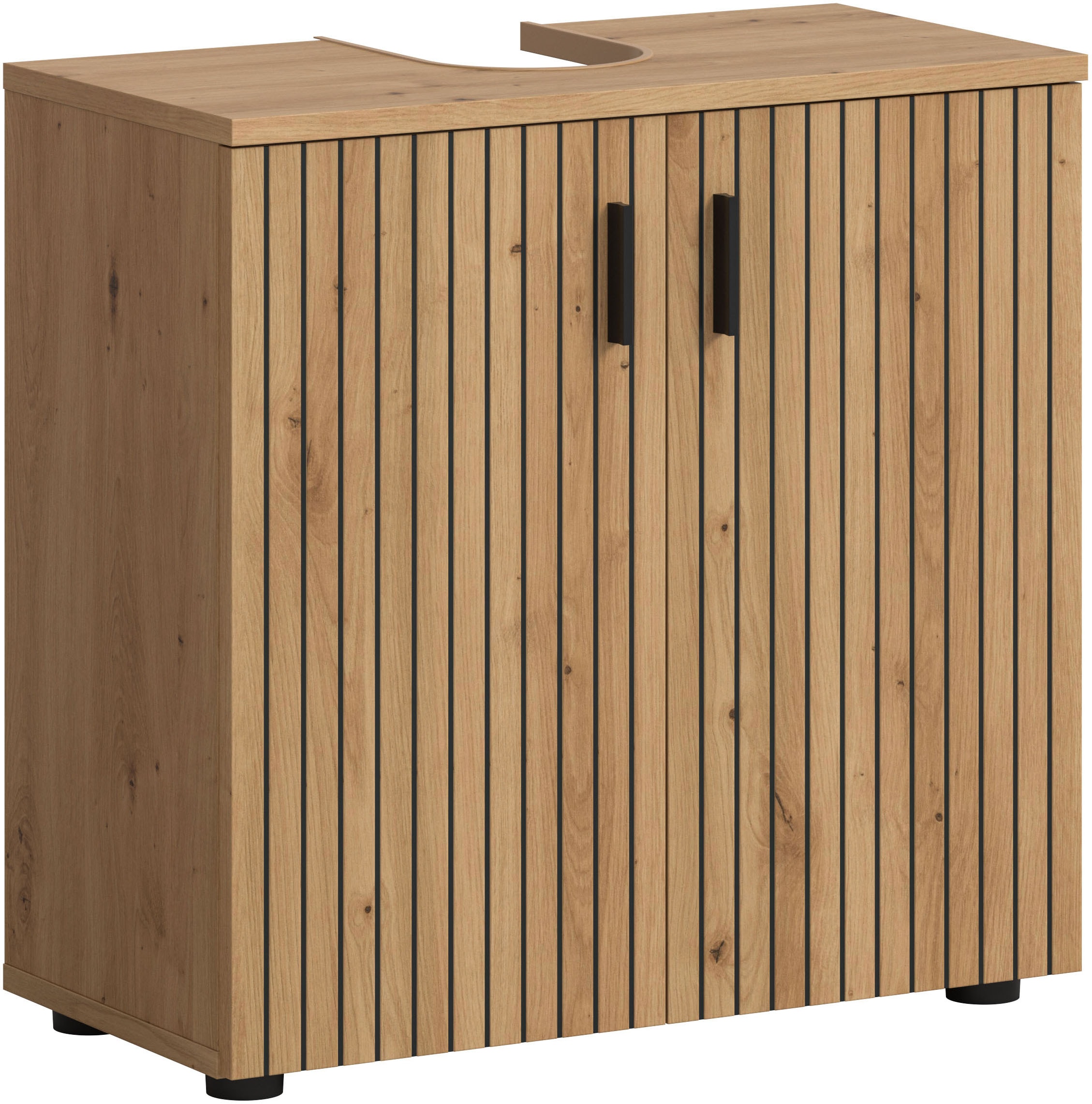 welltime Waschbeckenunterschrank »MANI, Paneeloptik, 2 Türen, 2 Fächer« 1 Stk. tlg. WBU, Waschbeckenunterschrank, Bad, Badezimmer, Unterschrank