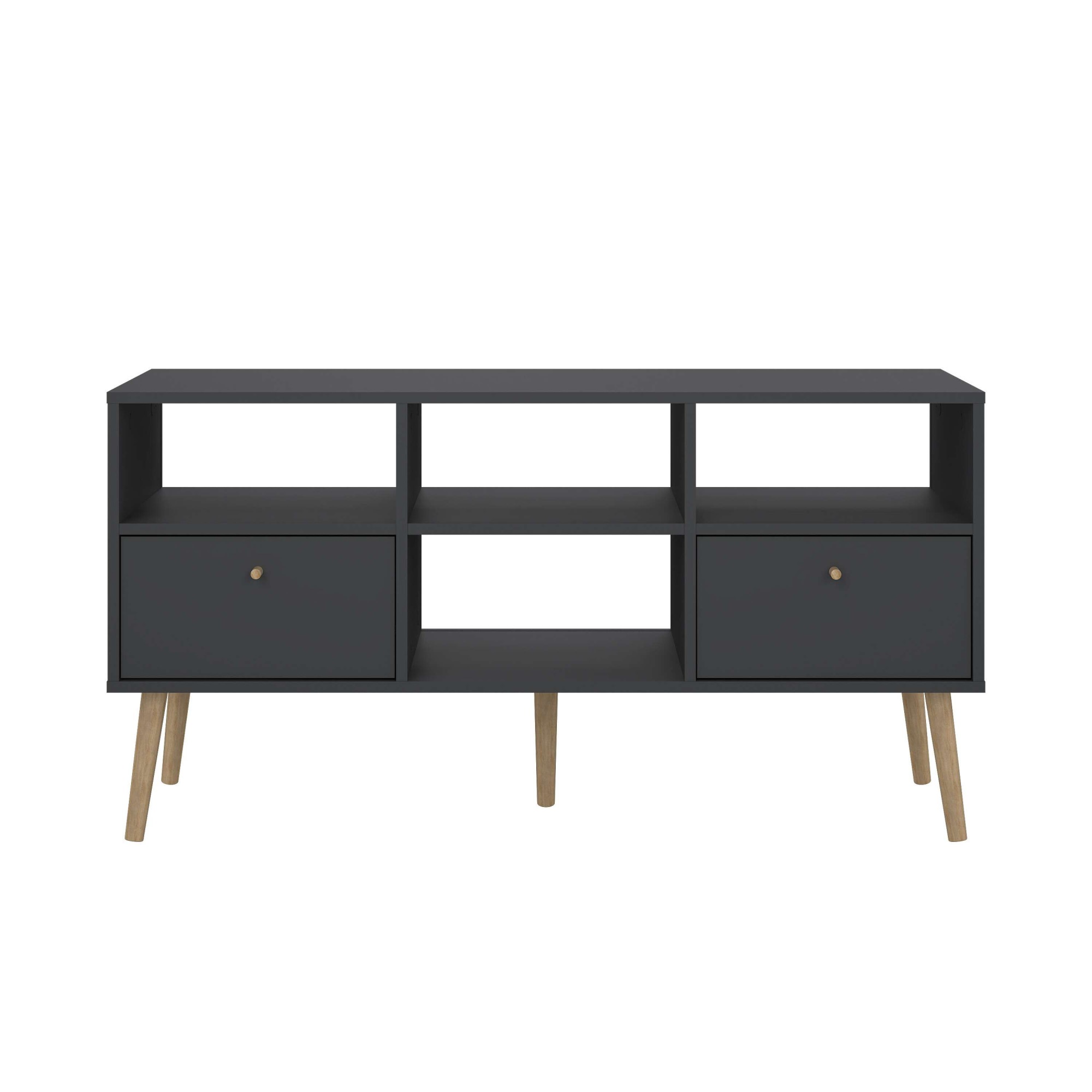 andas TV-Board »Bodo TV-Möbel, TV-Unit, Mediamöbel, Regal«, 2 Schubladen und 4 offene Fächer, Beine und Griffe aus Massivholz