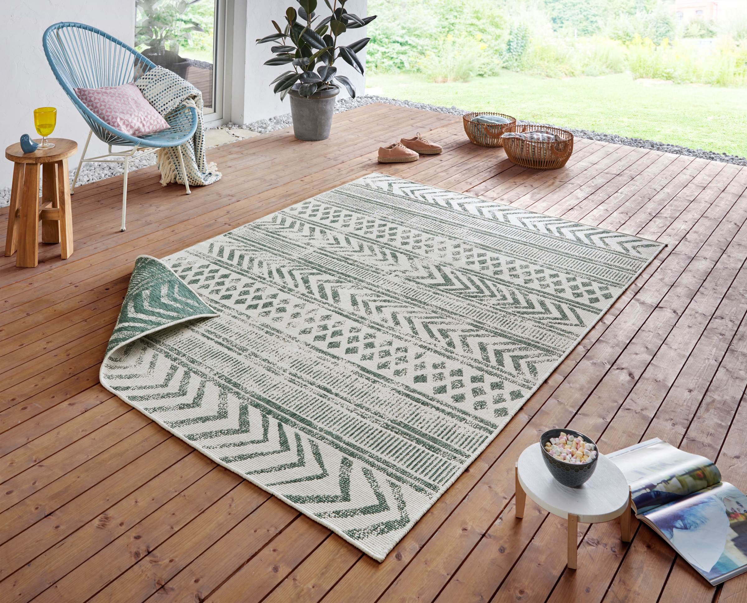 NORTHRUGS Teppich »BIRI Wendeteppich«, rechteckig, 5 mm Höhe, In-& Outdoor, günstig online kaufen