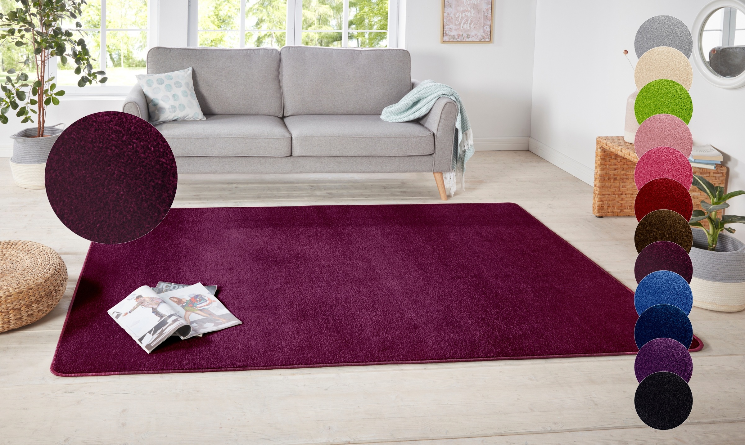 HANSE Home Teppich »Shashi«, rechteckig, 8,5 mm Höhe, Kurzflor, Unifarben, günstig online kaufen