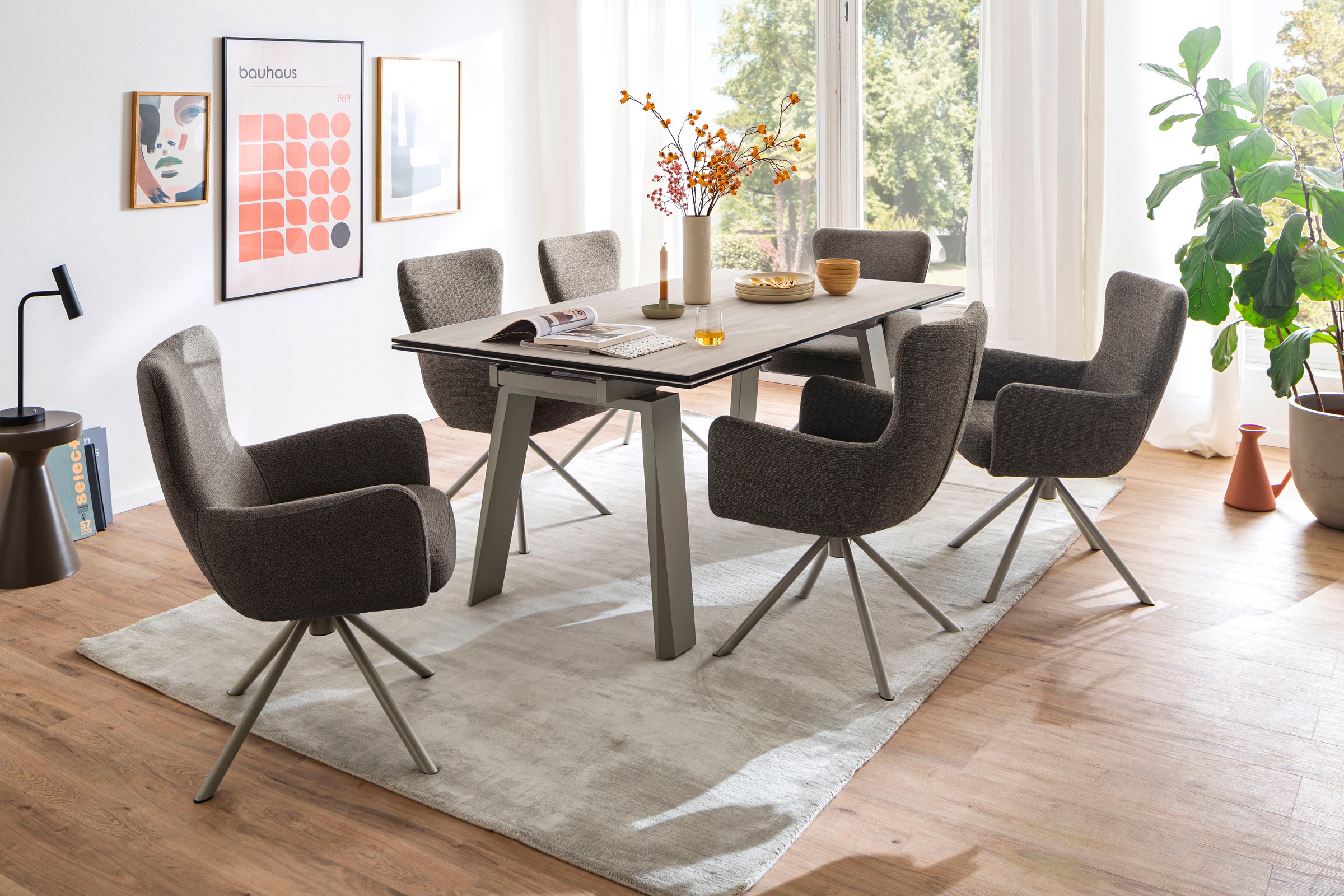 MCA furniture 4-Fußstuhl (Set) 2 Stk.Taschenfederkern, 360° drehbar
