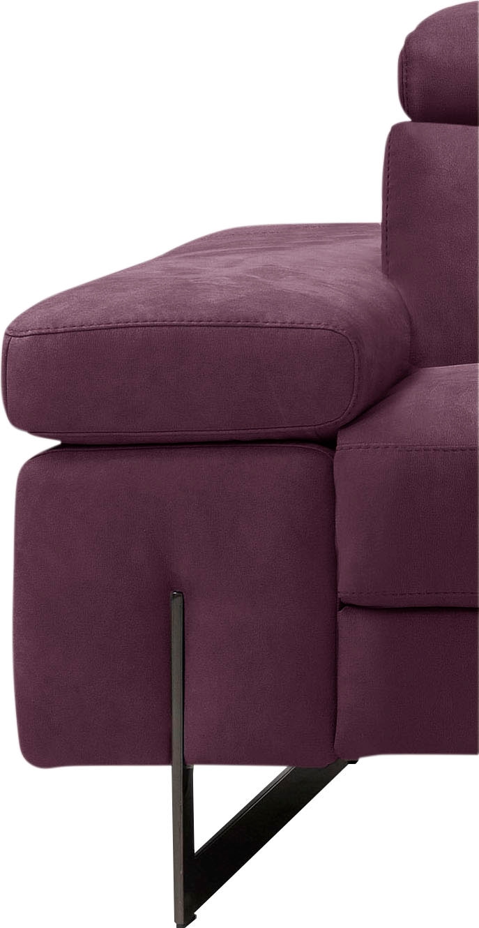Egoitaliano 2,5-Sitzer »Candice, elegant und edel, hochwertiges Designsofa, bequem« Kopfteile manuell verstellbar, titanumfarbene Kufenfüße