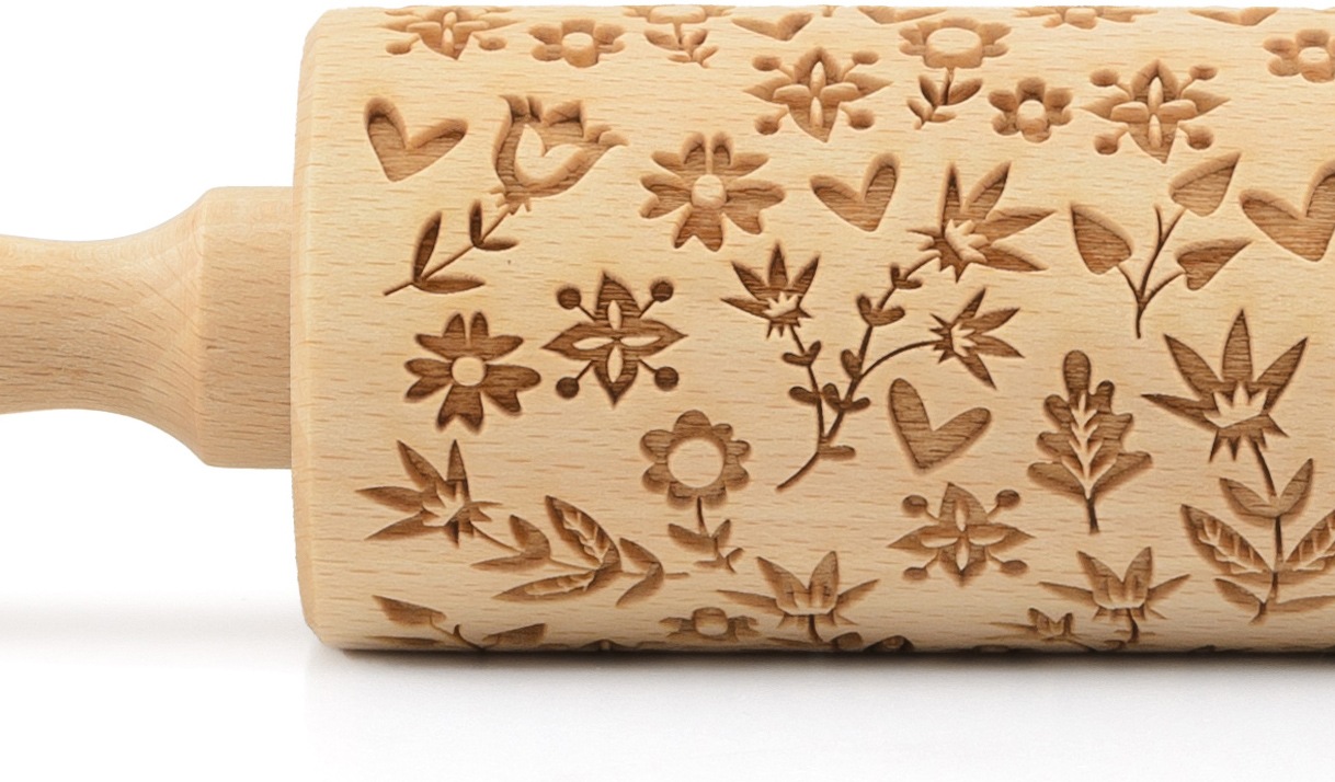 folkroll Teigroller »3D-Motiv-Teigrolle«, Flower