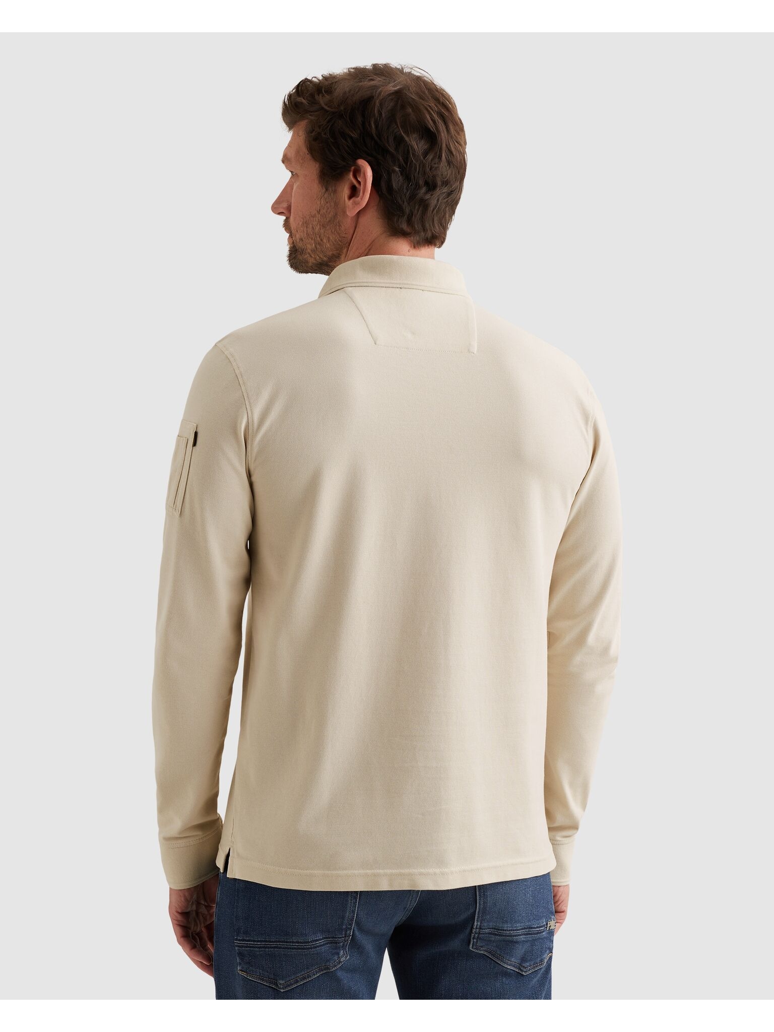 PME LEGEND Langarm-Poloshirt mit Logo Stickerei