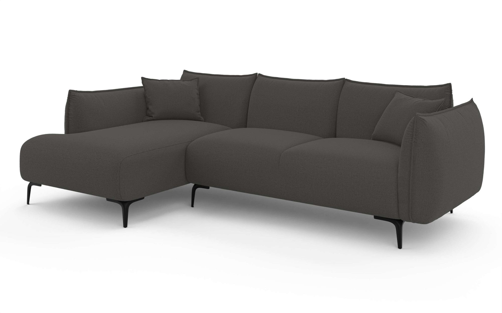 LeGer Home by Lena Gercke Ecksofa »Adelita mit Ottomane links oder rechts bestellbar, B/H/T 270/97/168«, L-Form mit Wellenunterfederung, enthält 2 Zierkissen