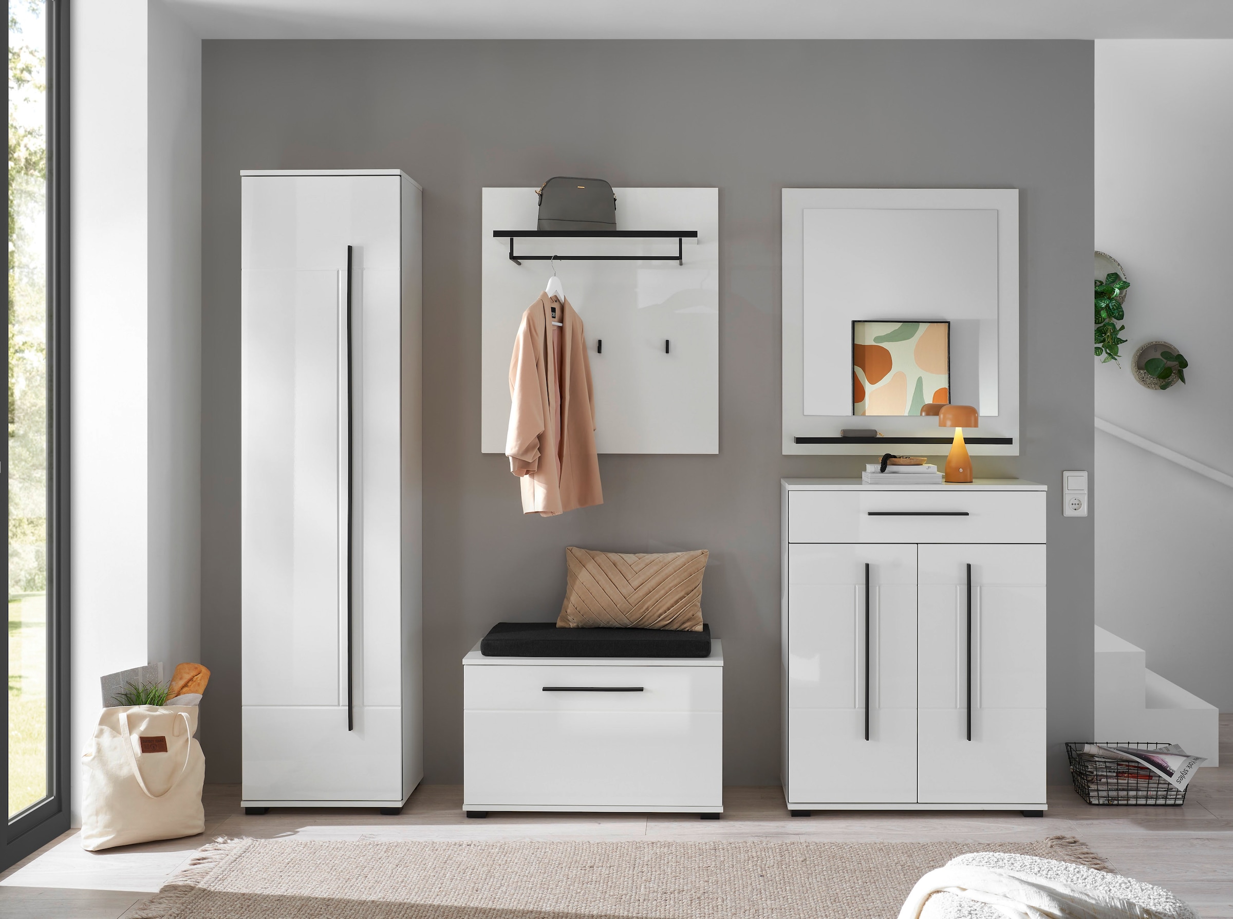Home affaire Garderobenschrank »Cantara, Schrank in zwei Farben, modernes Sideboard, Kommode« vielseitig einsetzbar, ausreichend Stauraum, 80 cm breit