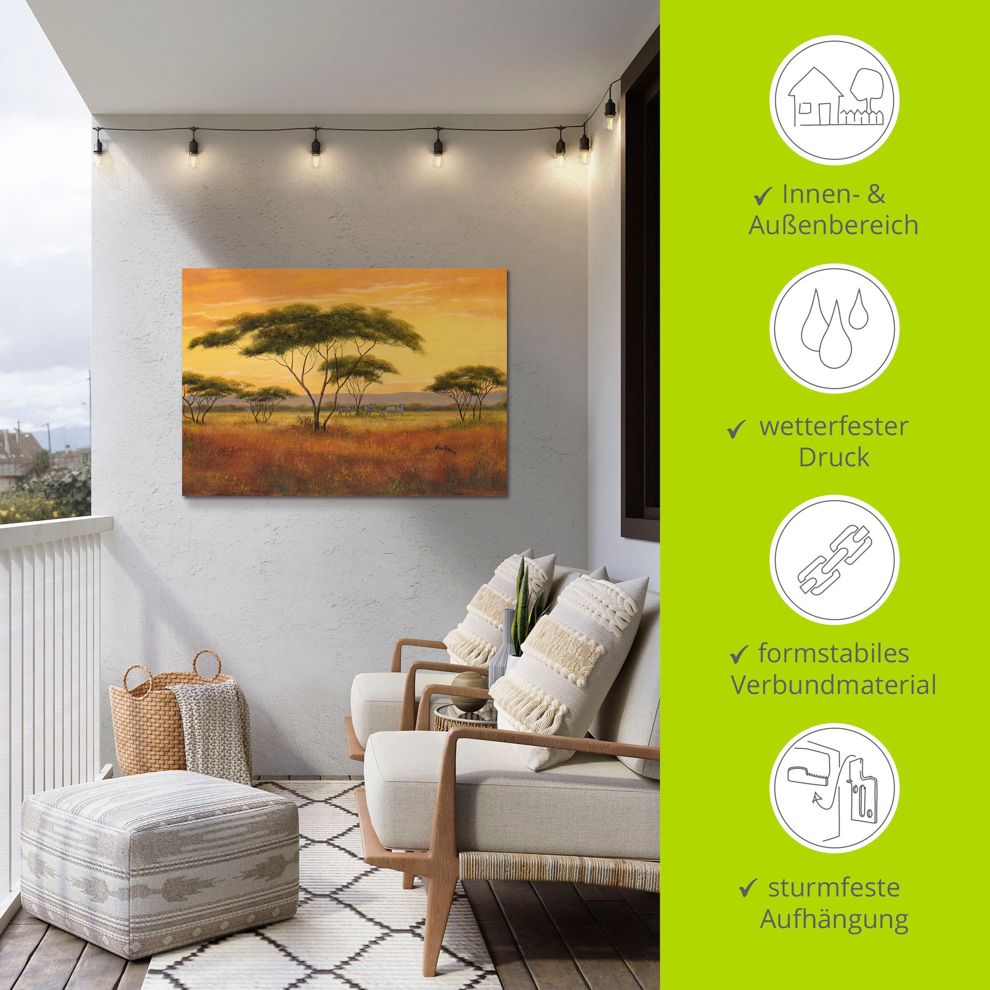Artland Wandbild »Afrikalandschaft«, Afrika, (1 St.), als Alubild, Outdoorbild, Leinwandbild in verschied. Größen