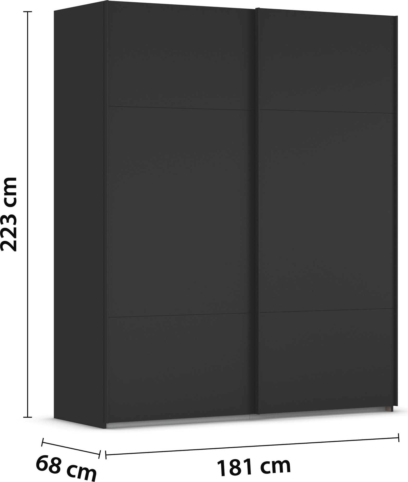 rauch Schwebetürenschrank »Kleiderschrank Schrank Garderobe Schlafzimmerschrank CONTIDO«, (in 3 verschiedenen Ausstattungen BASIC/CLASSIC/PREMIUM), aus hochwertigem Material in 6 Breiten 2 Griff-Farben MADE IN GERMANY