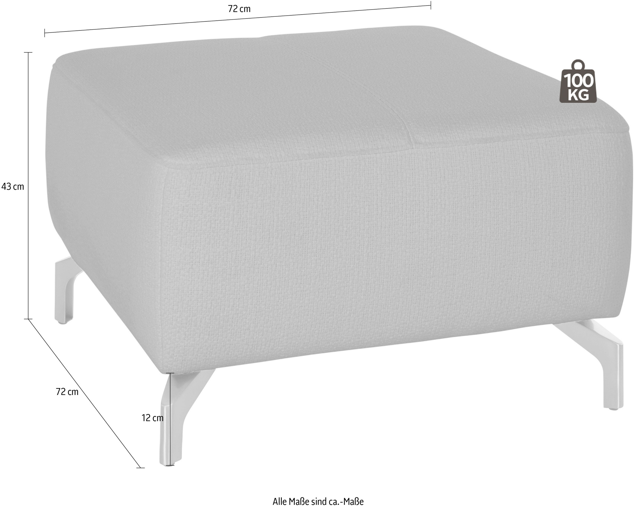 sit&more Hocker »Gizeh«, Fußhöhe 12 cm, wahlweise in 2 unterschiedlichen Fußfarben