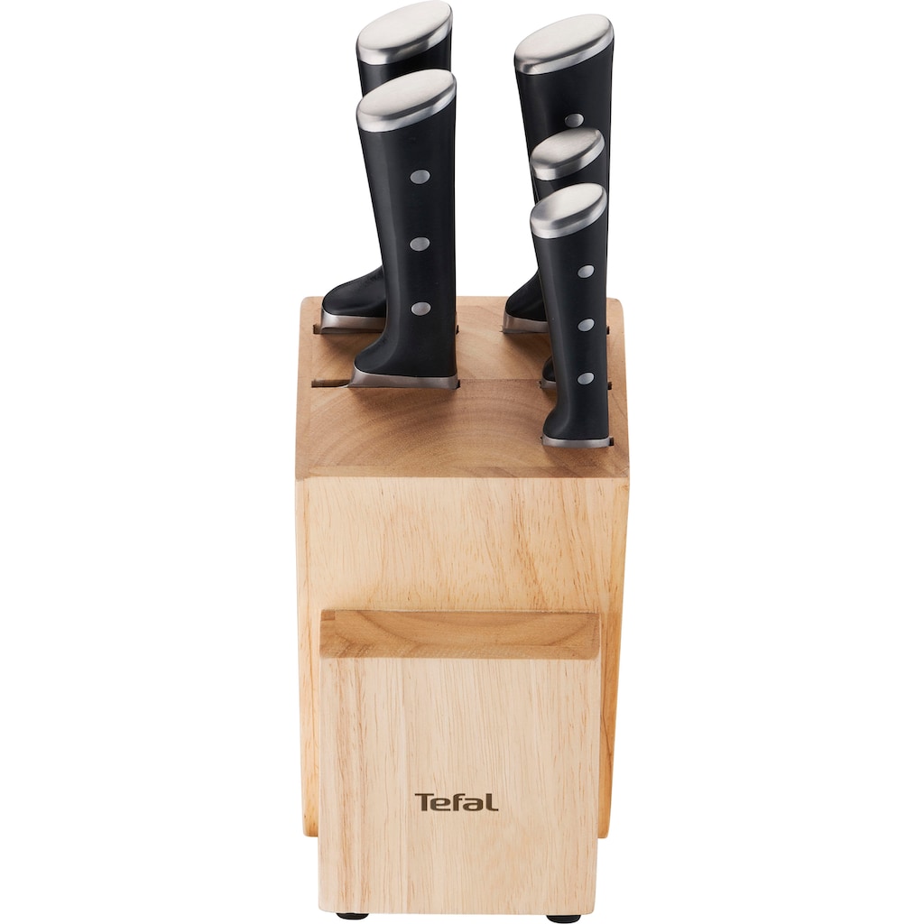 Tefal Messerblock »Ice Force«, 6 tlg., Eishärtung, dauerhafte Leistungsstärke, formschön, Edelstahl/Holz