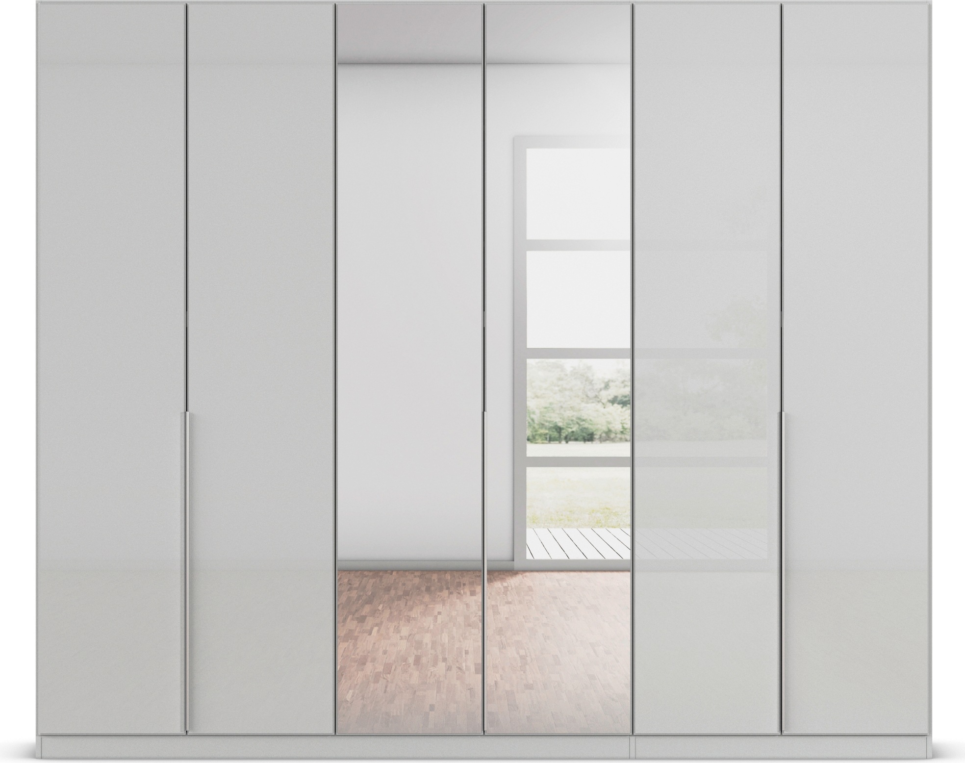 rauch Drehtürenschrank »Kleiderschrank Kleiderschränke Schrank Garderobe AGORDO mit Glasfront«, (in zwei Griff-Farben), durchdachte Innenausstattung, in 6 Breiten und 2 Höhen MADE IN GERMANY